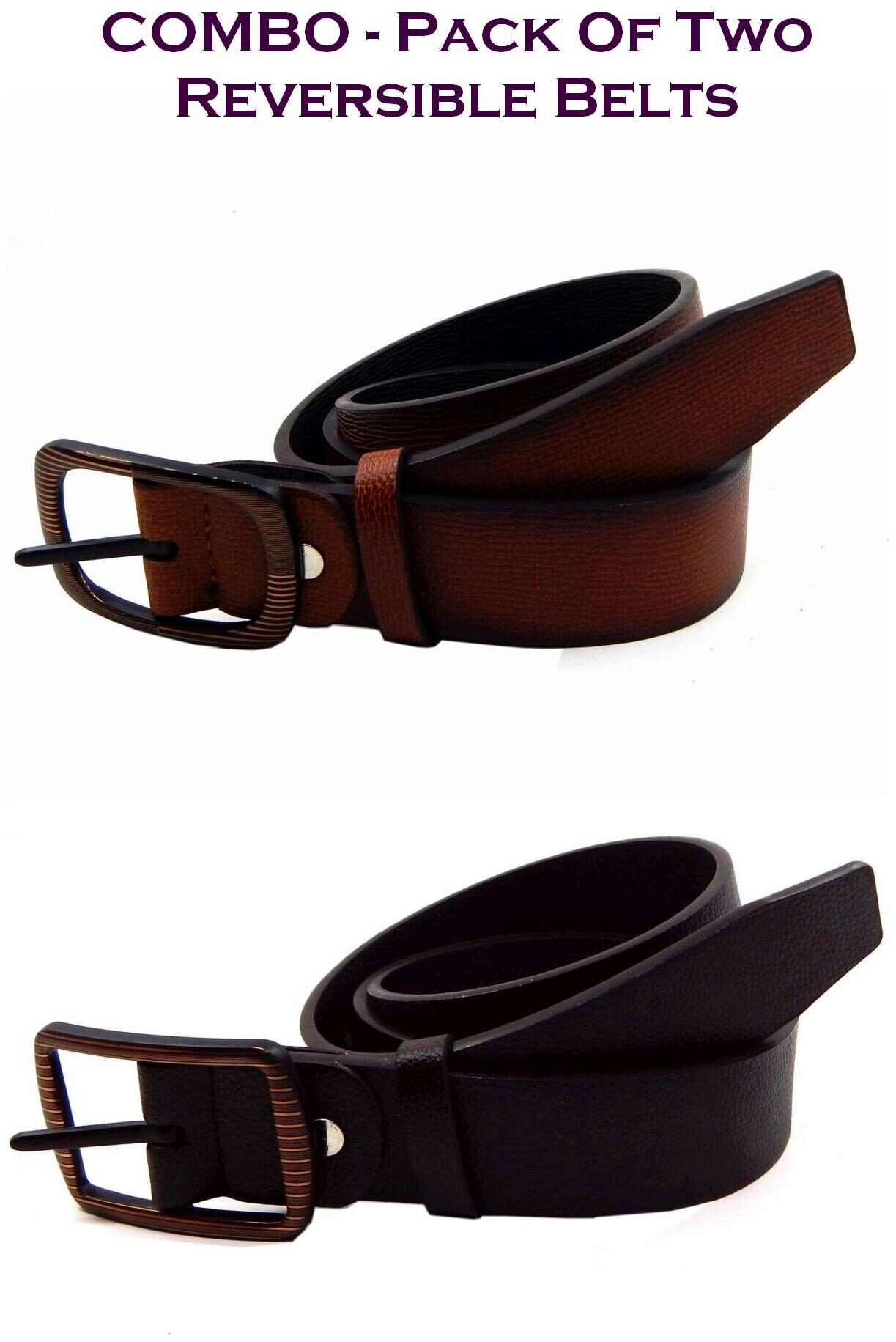 

Els Men Multi Reversible Synthetic leather Belt (Size 36 Pack of 2 )