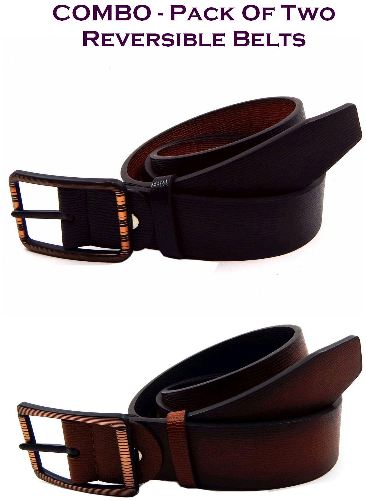 

Els Men Multi Reversible Synthetic leather Belt (Size 40 Pack of 2 )