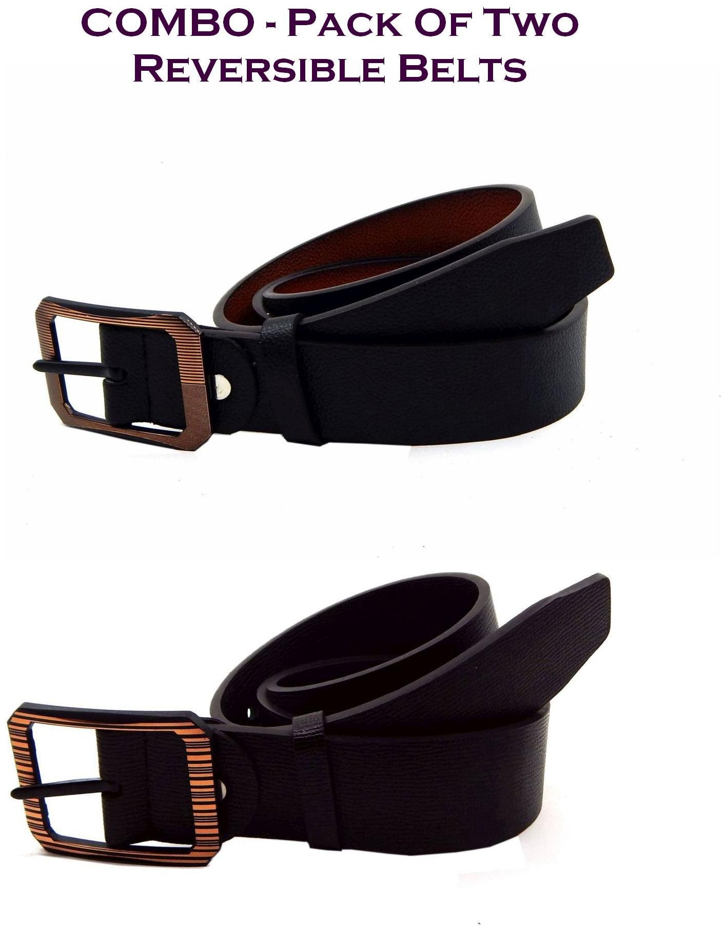 

Els Men Multi Reversible Synthetic leather Belt (Size 38 Pack of 2 )