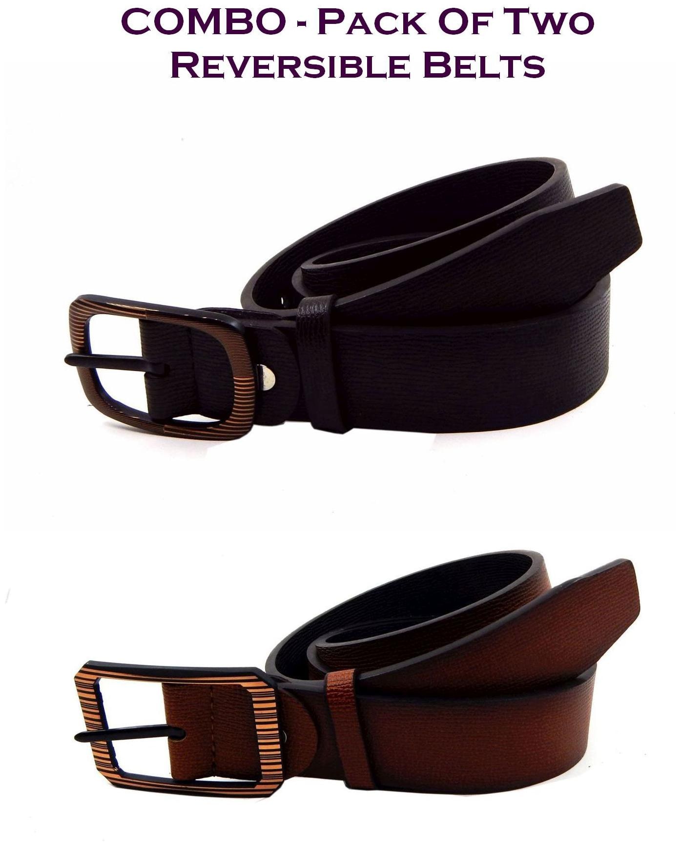 

Els Men Multi Reversible Synthetic leather Belt (Size 40 Pack of 2 )