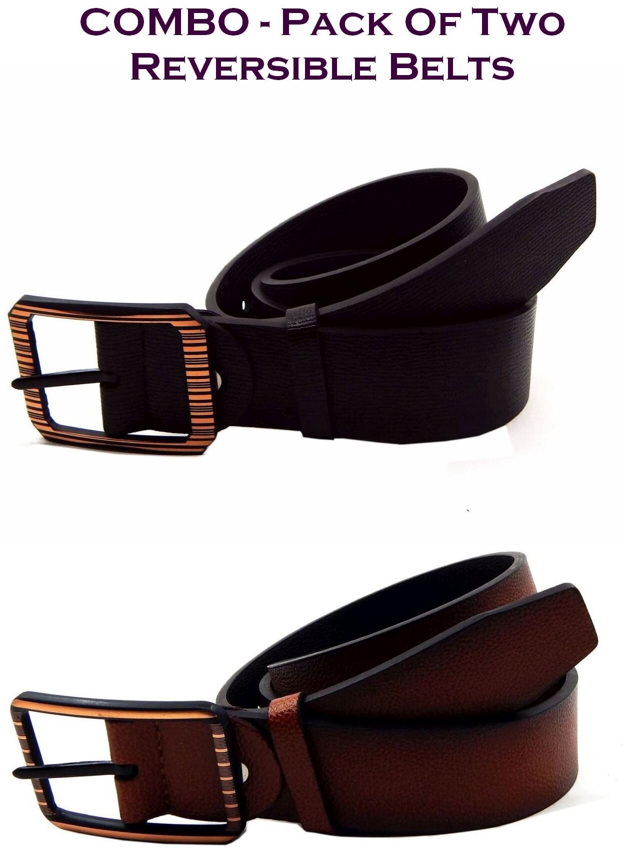 

Els Men Multi Reversible Synthetic leather Belt (Size 34 Pack of 2 )