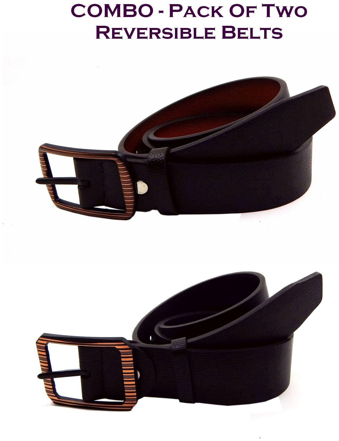 

Els Men Multi Reversible Synthetic leather Belt (Size 36 Pack of 2 )