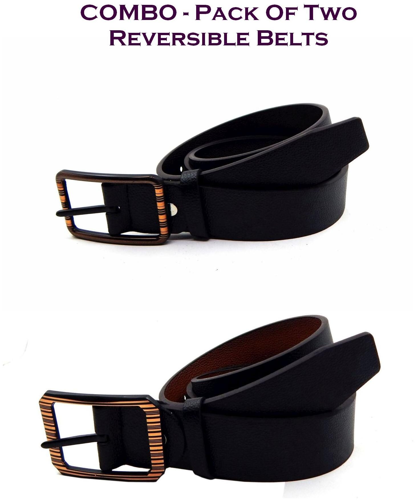 

Els Men Multi Reversible Synthetic leather Belt (Size 34 Pack of 2 )