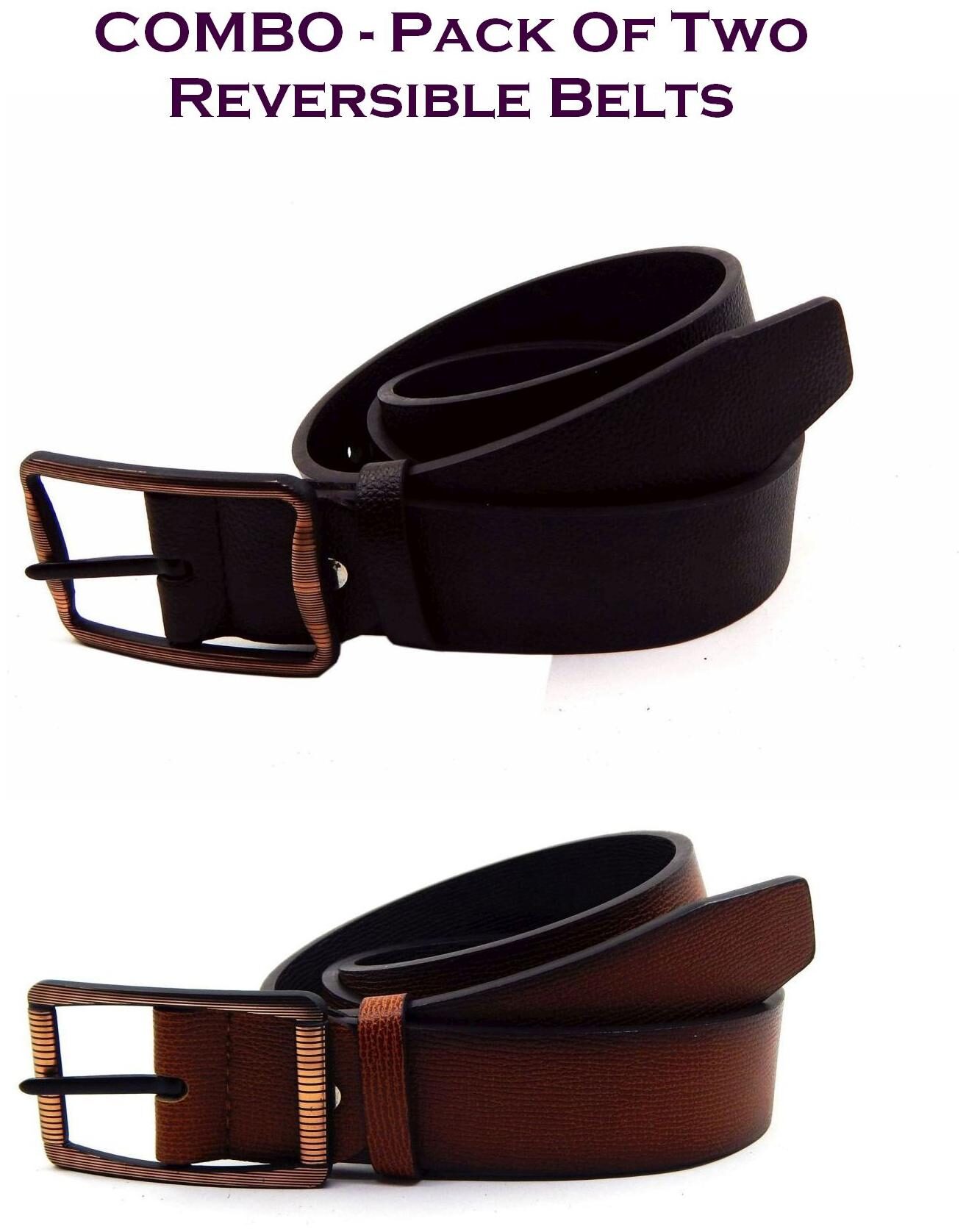 

Els Men Multi Reversible Synthetic leather Belt (Size 36 Pack of 2 )