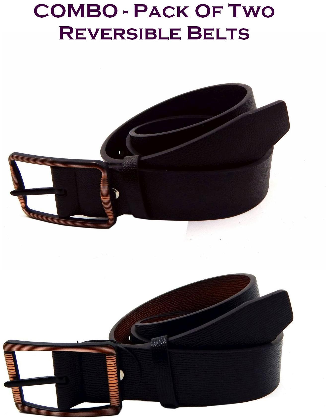 

Els Men Multi Reversible Synthetic leather Belt (Size 40 Pack of 2 )