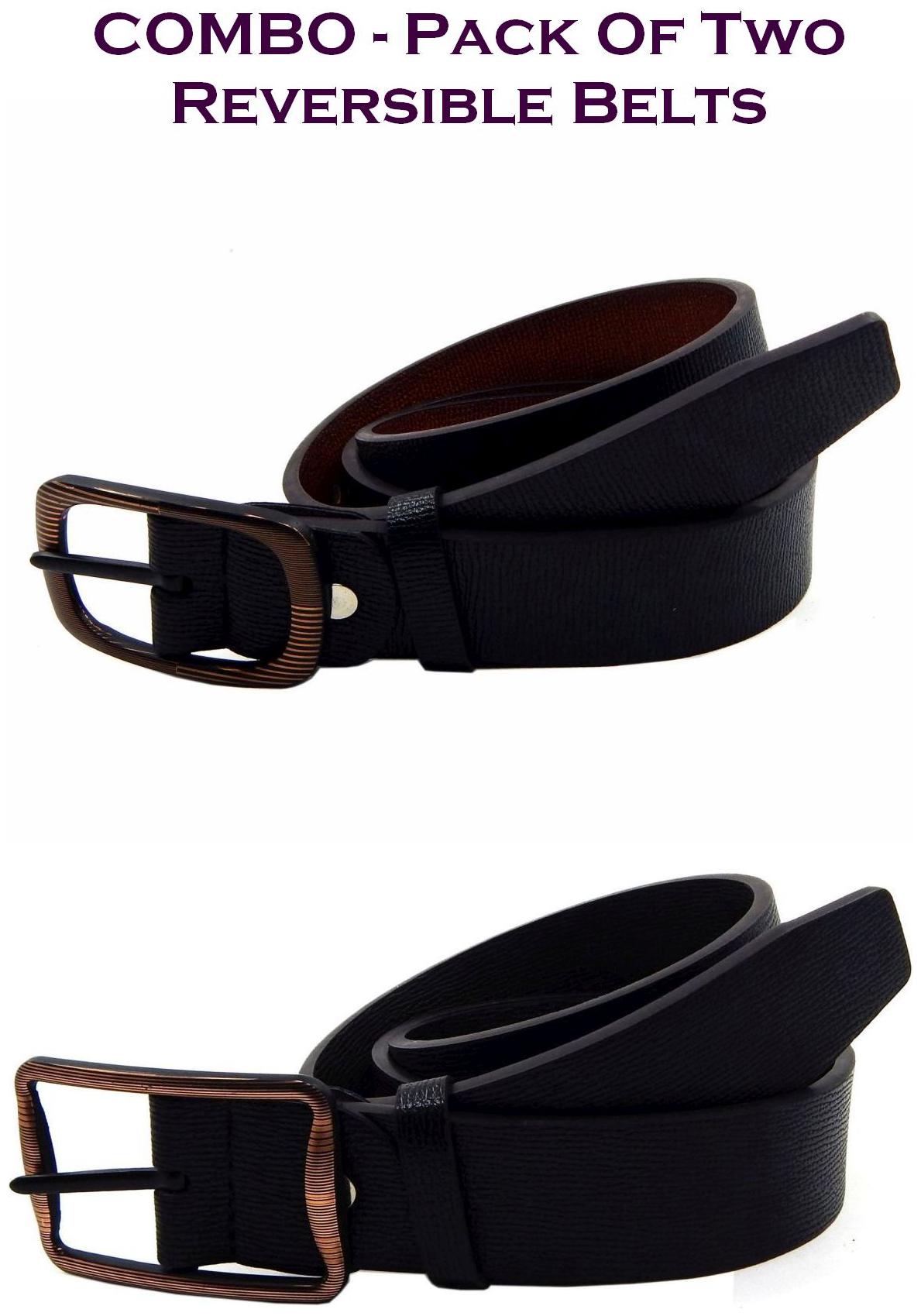 

Els Men Multi Reversible Synthetic leather Belt (Size 36 Pack of 2 )
