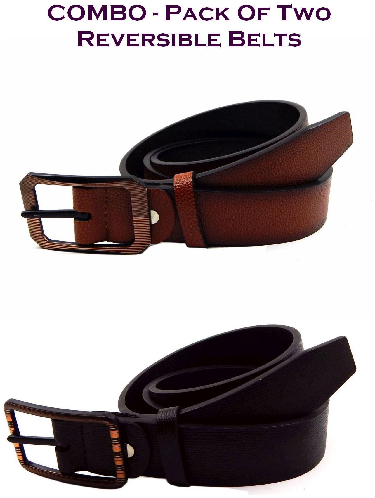 

Els Men Multi Reversible Synthetic leather Belt (Size 36 Pack of 2 )