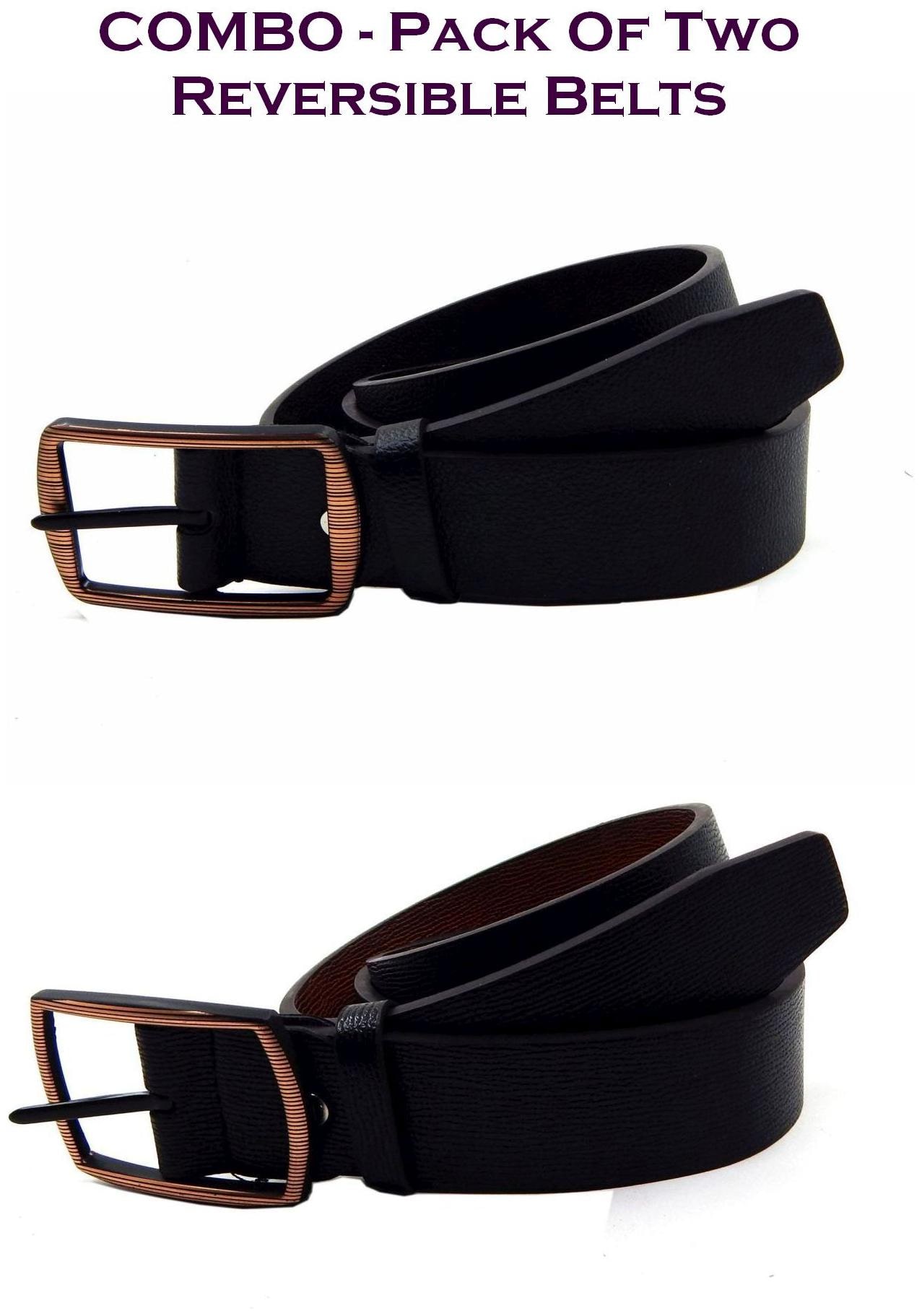 

Els Men Multi Reversible Synthetic leather Belt (Size 40 Pack of 2 )