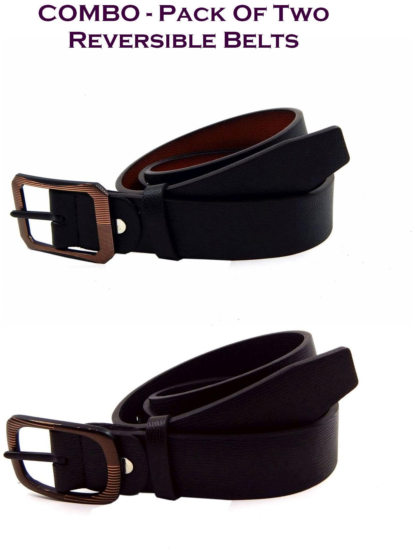 

Els Men Multi Reversible Synthetic leather Belt (Size 38 Pack of 2 )