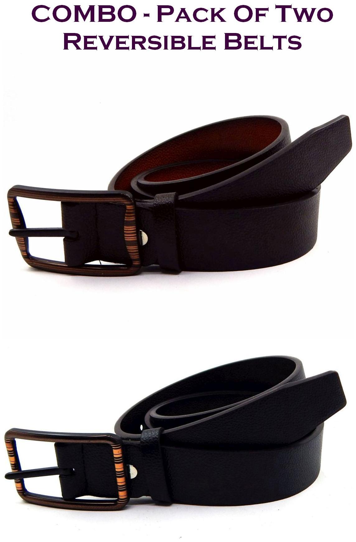 

Els Men Multi Reversible Synthetic leather Belt (Size 36 Pack of 2 )