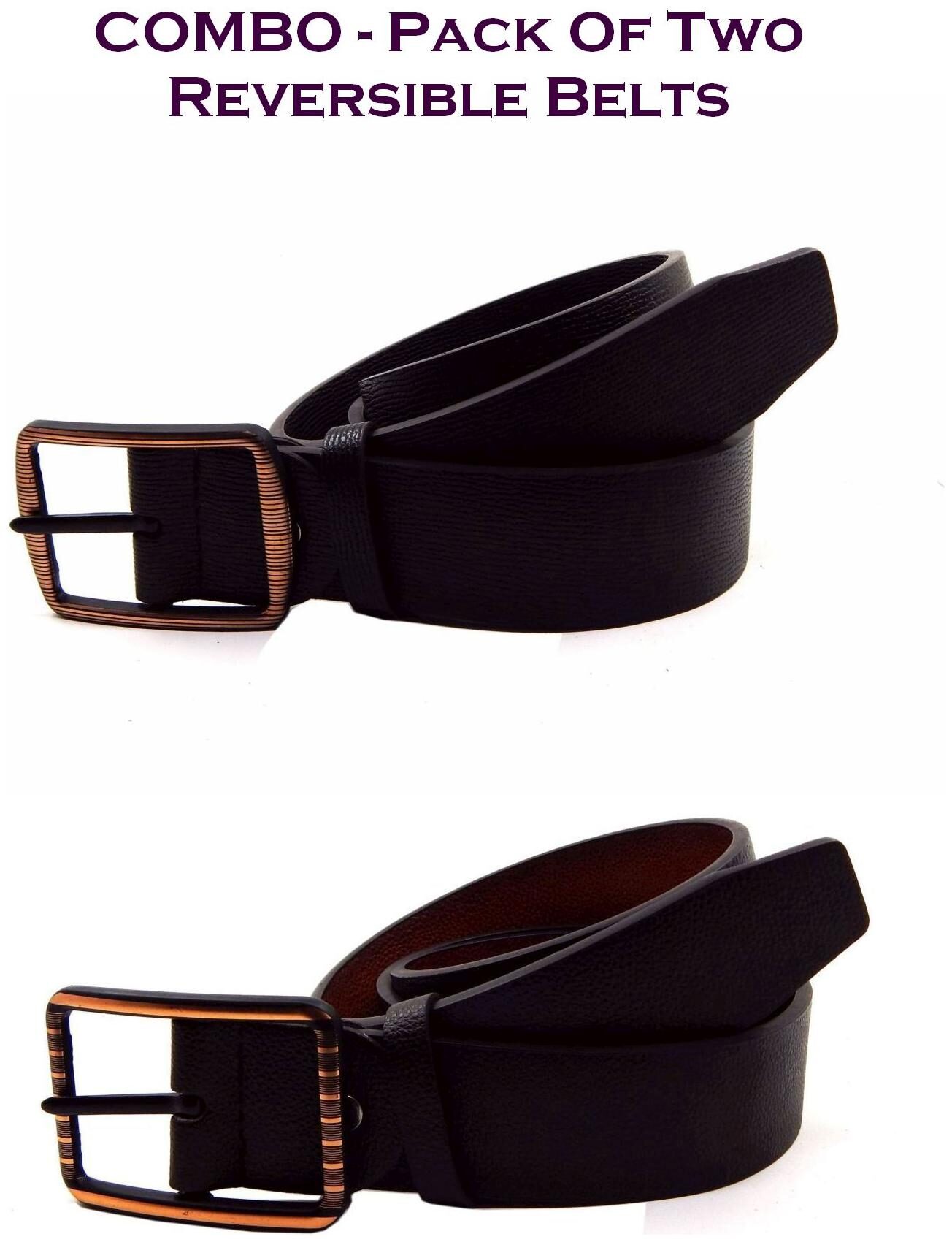 

Els Men Multi Reversible Synthetic leather Belt (Size 36 Pack of 2 )