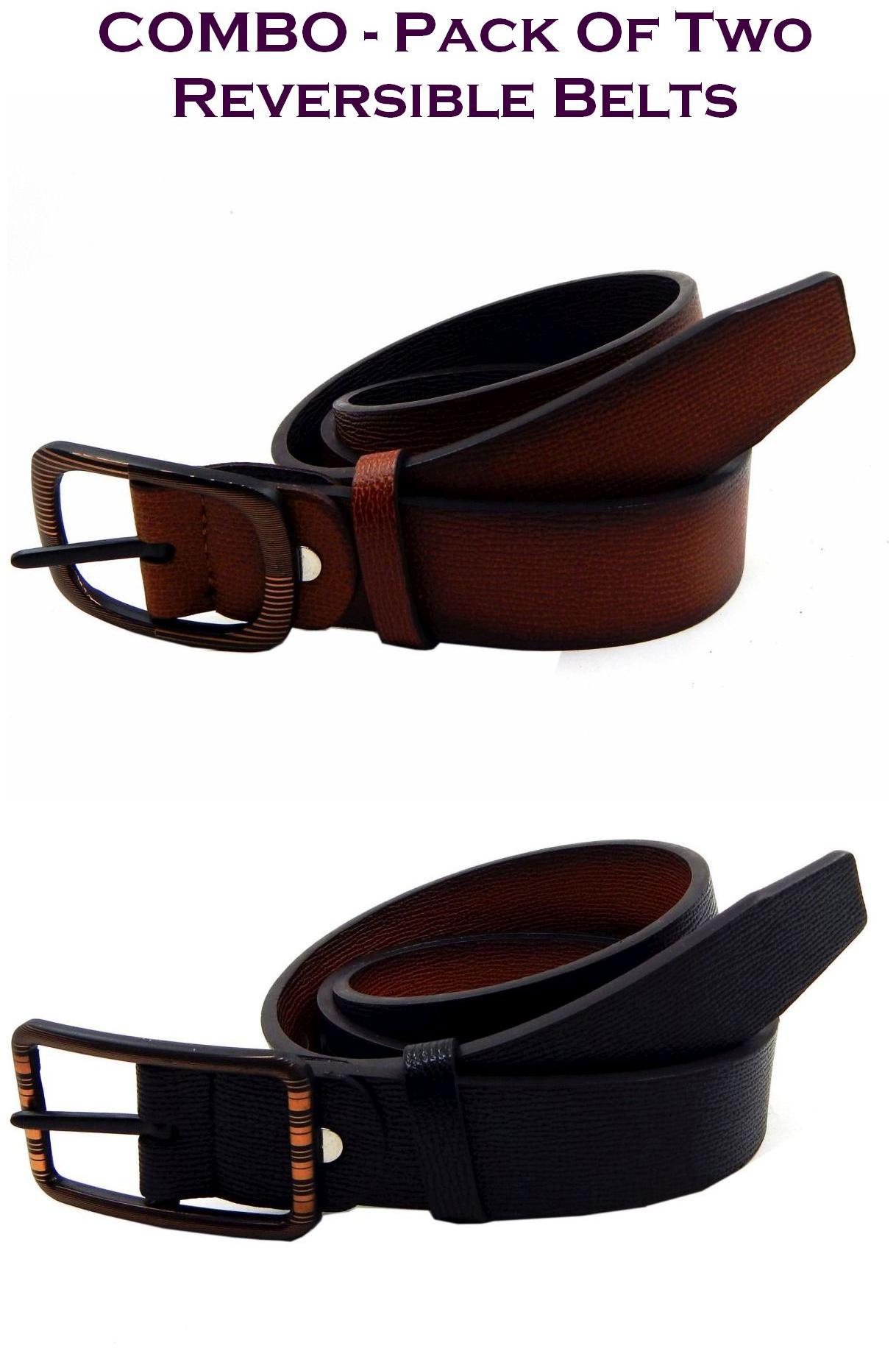 

Els Men Multi Reversible Synthetic leather Belt (Size 36 Pack of 2 )