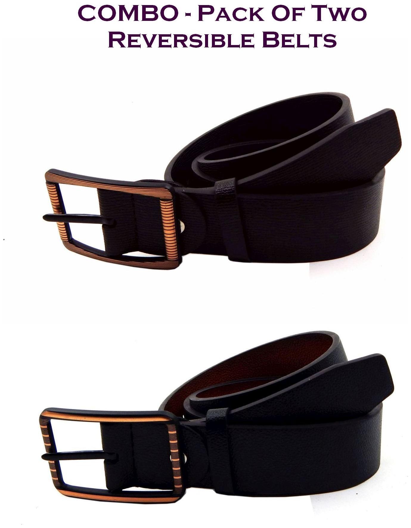 

Els Men Multi Reversible Synthetic leather Belt (Size 34 Pack of 2 )