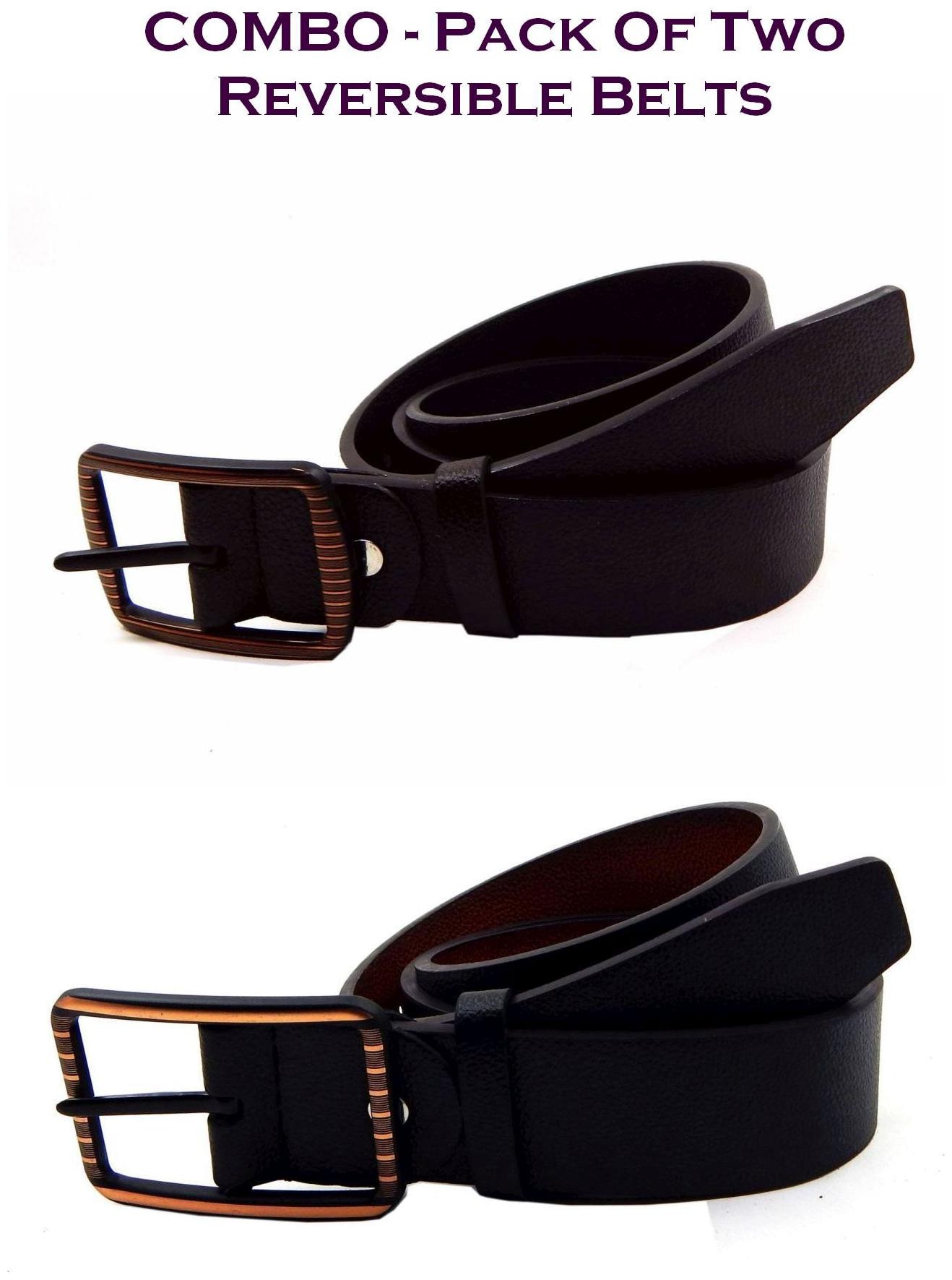 

Els Men Multi Reversible Synthetic leather Belt (Size 36 Pack of 2 )