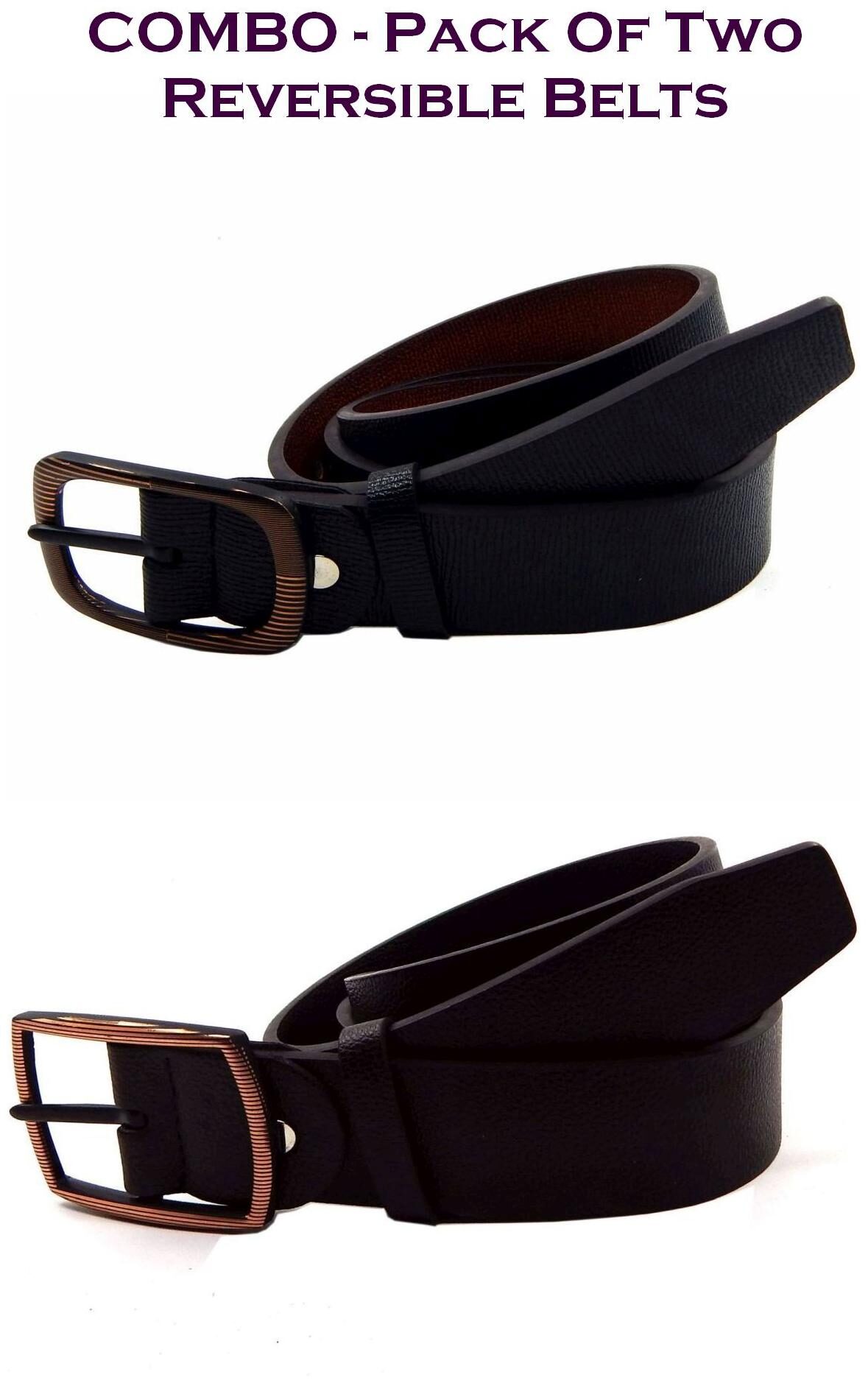 

Els Men Multi Reversible Synthetic leather Belt (Size 36 Pack of 2 )