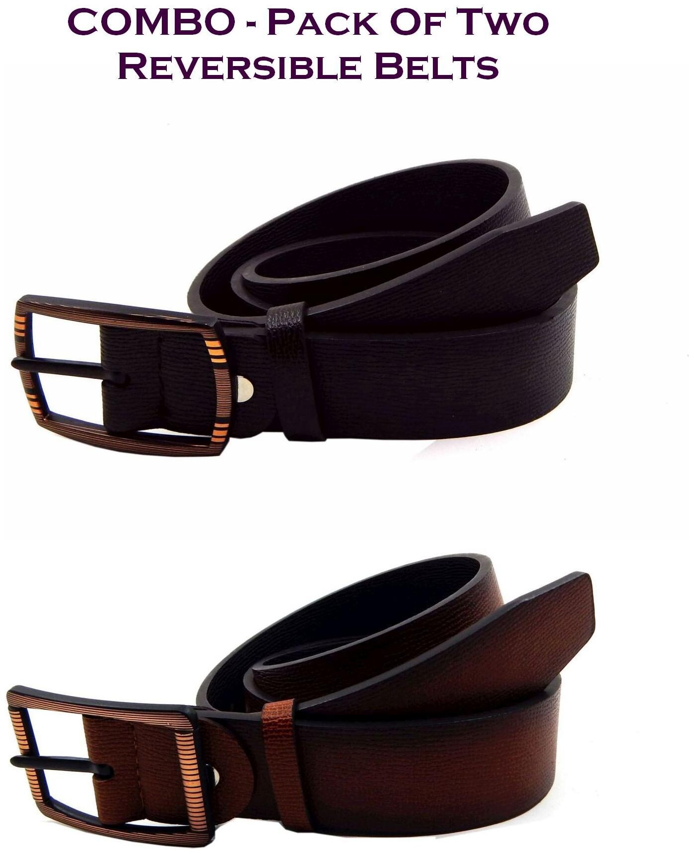 

Els Men Multi Reversible Synthetic leather Belt (Size 36 Pack of 2 )