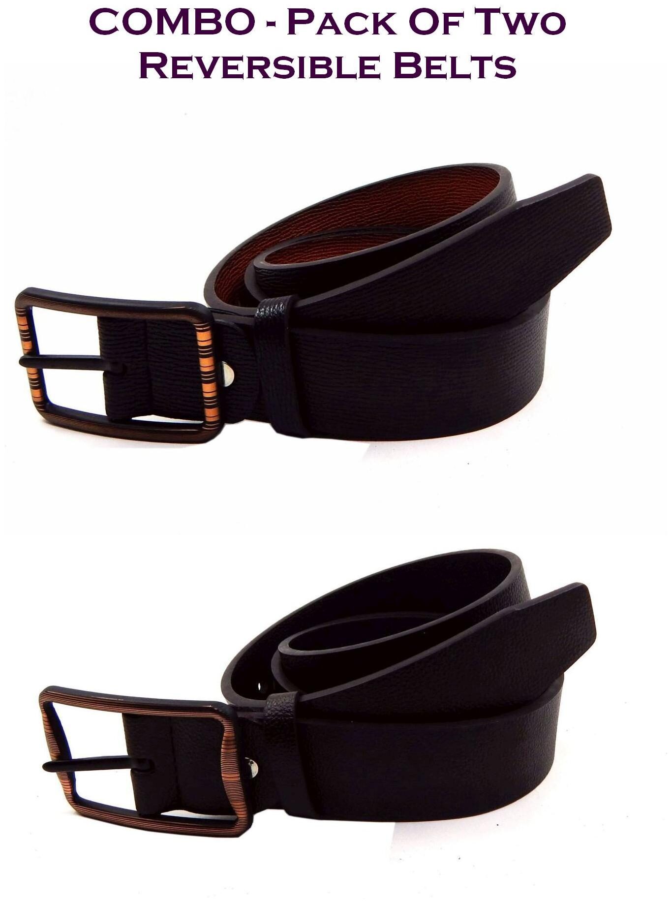

Els Men Multi Reversible Synthetic leather Belt (Size 40 Pack of 2 )
