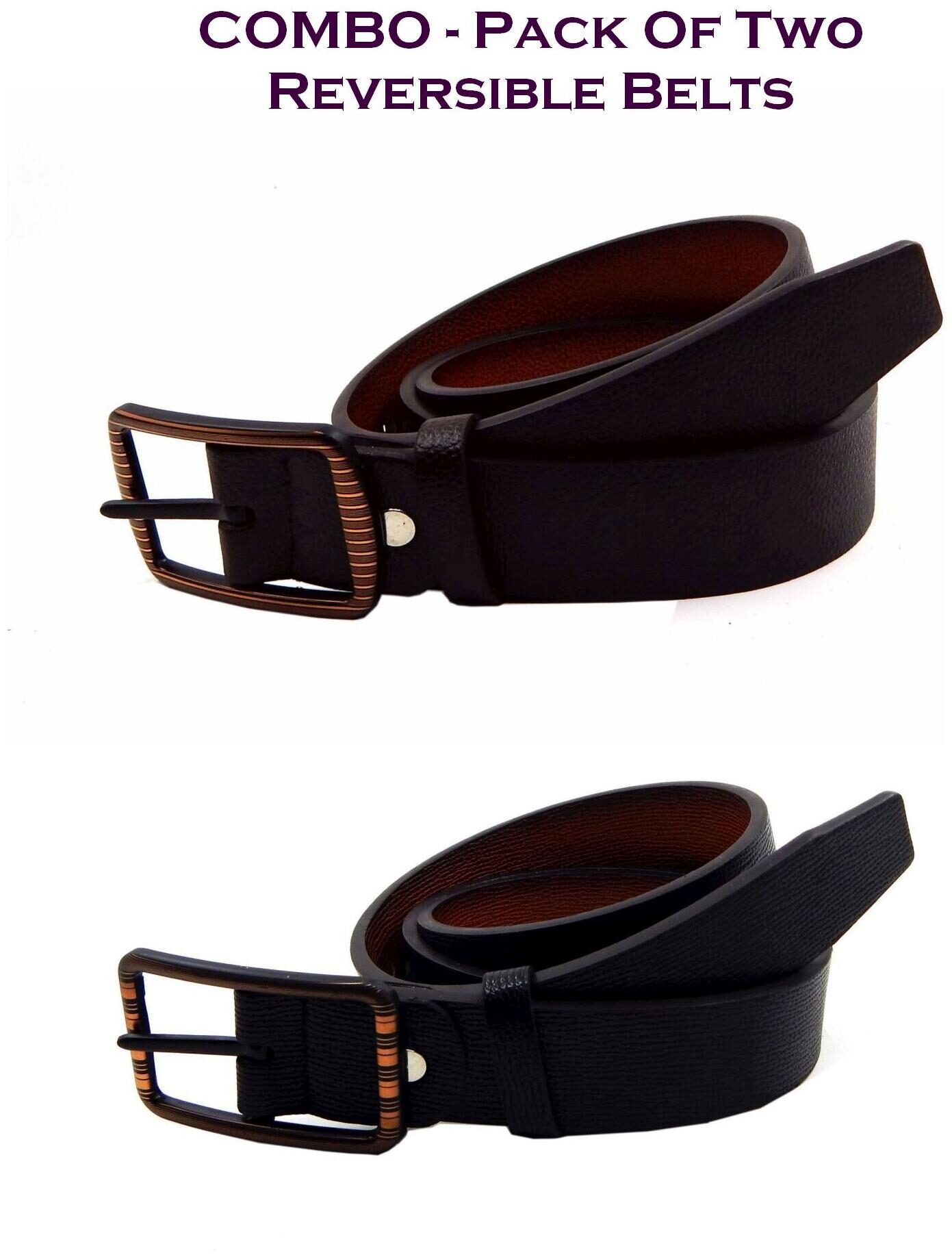 

Els Men Multi Reversible Synthetic leather Belt (Size 38 Pack of 2 )