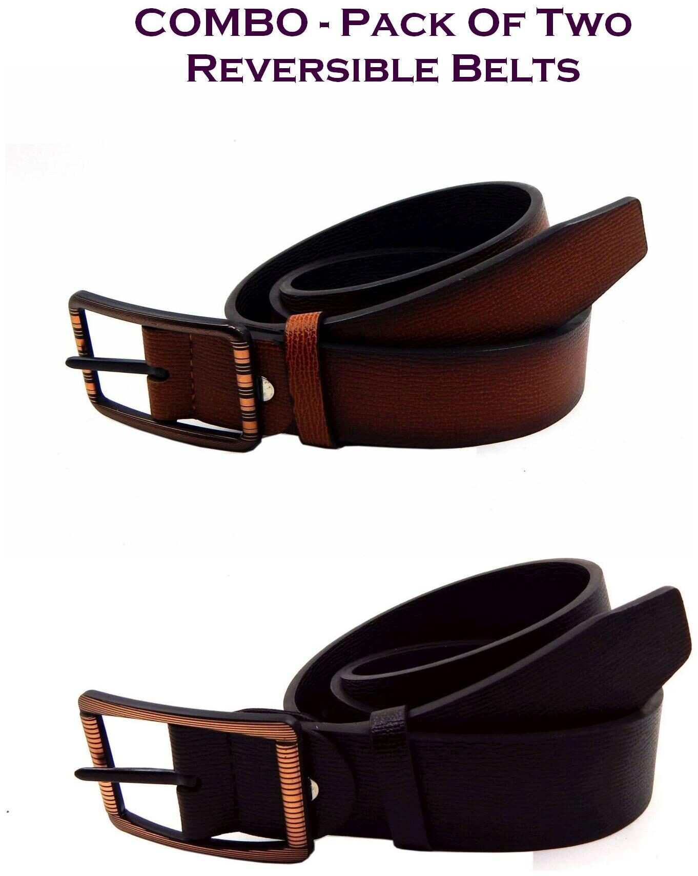 

Els Men Multi Reversible Synthetic leather Belt (Size 36 Pack of 2 )