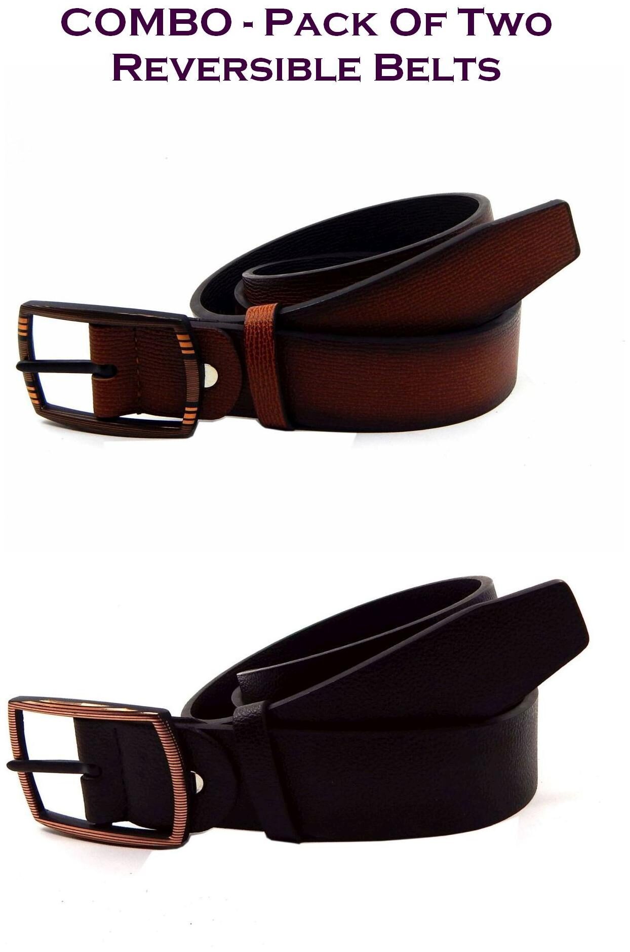 

Els Men Multi Reversible Synthetic leather Belt (Size 40 Pack of 2 )
