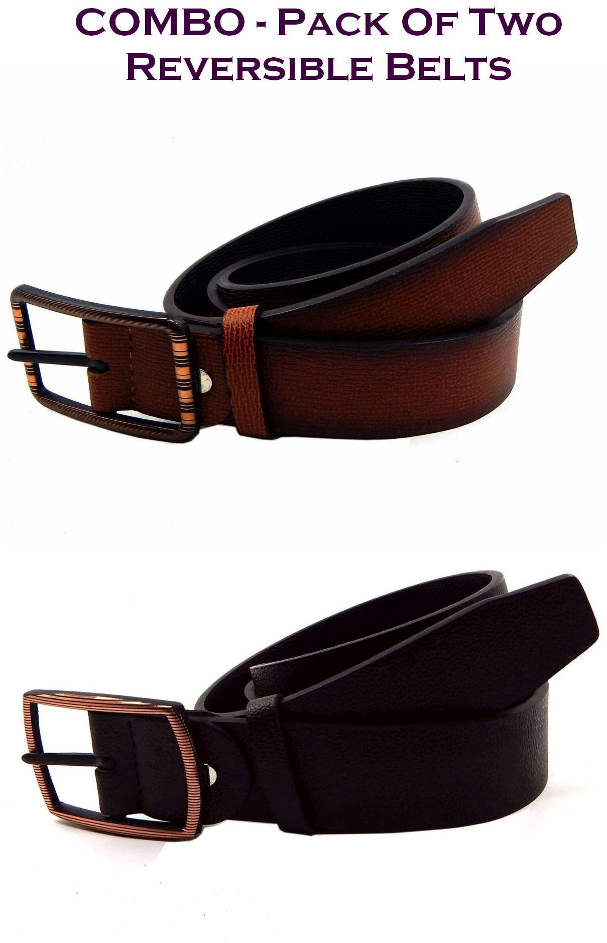 

Els Men Multi Reversible Synthetic leather Belt (Size 36 Pack of 2 )