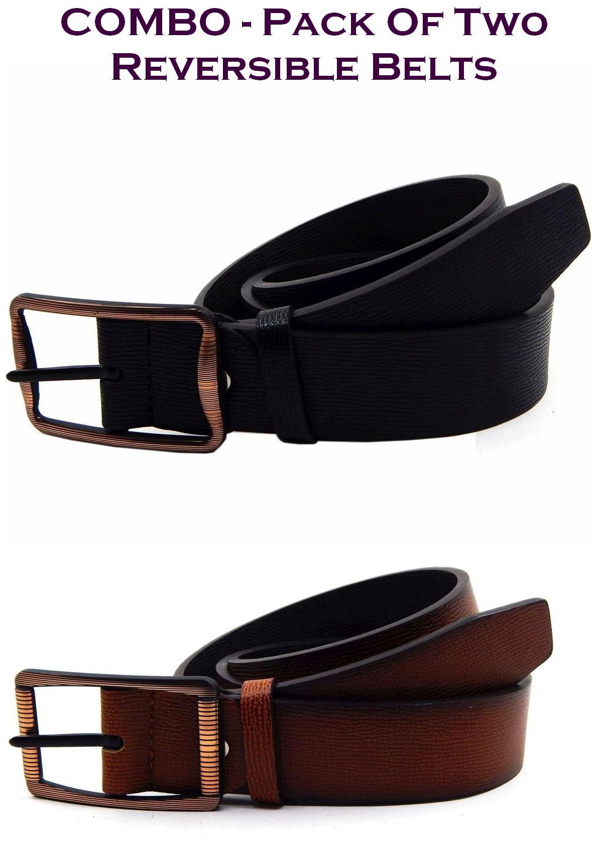 

Els Men Multi Reversible Synthetic leather Belt (Size 36 Pack of 2 )
