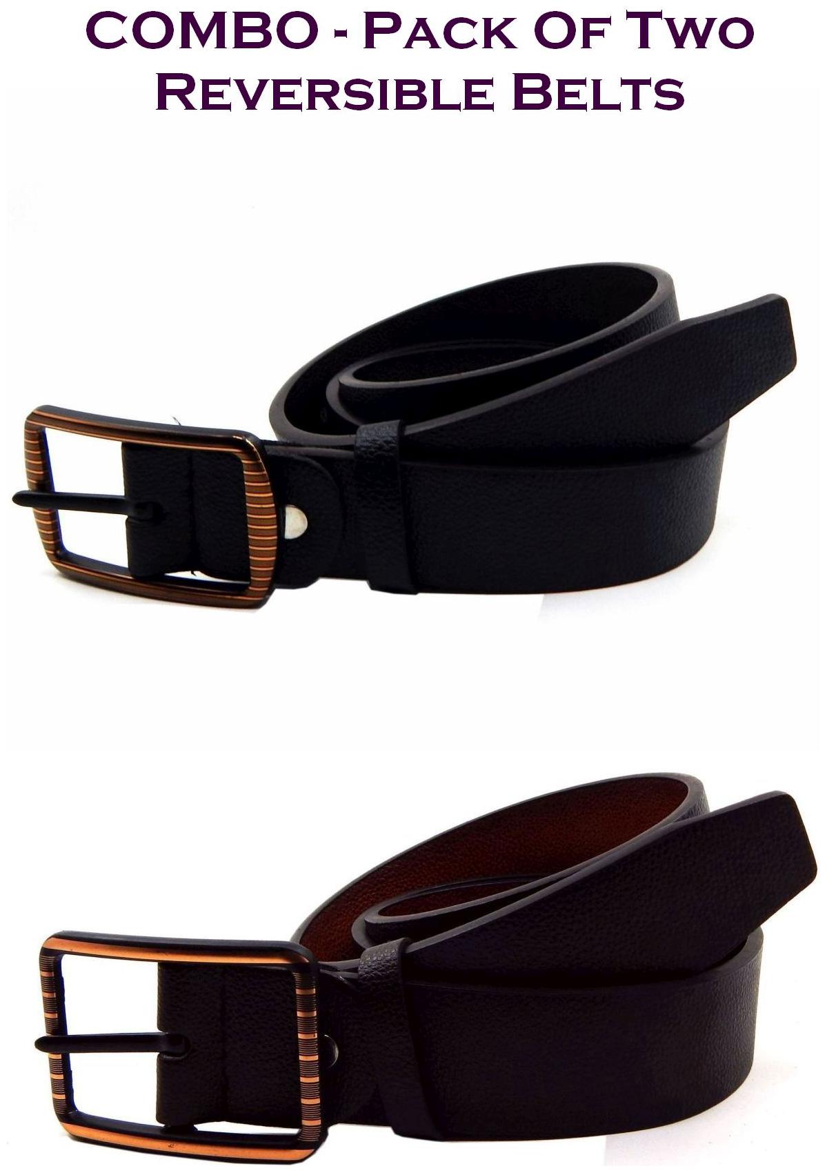 

Els Men Multi Reversible Synthetic leather Belt (Size 36 Pack of 2 )