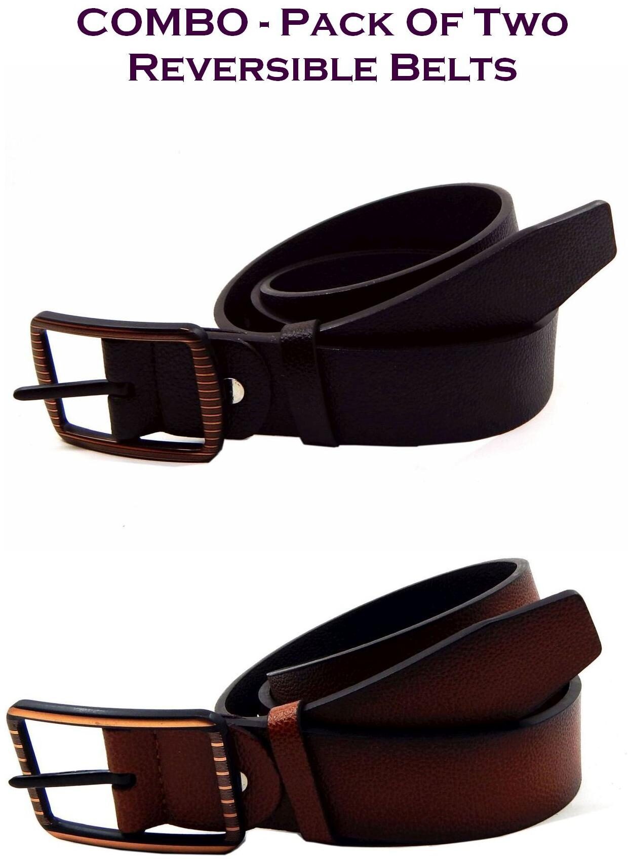 

Els Men Multi Reversible Synthetic leather Belt (Size 36 Pack of 2 )