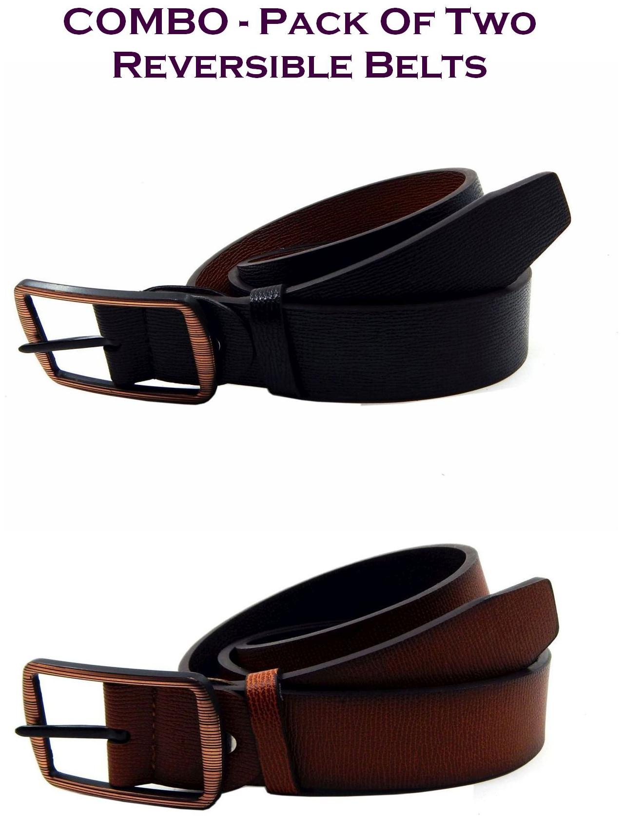 

Els Men Multi Reversible Synthetic leather Belt (Size 40 Pack of 2 )