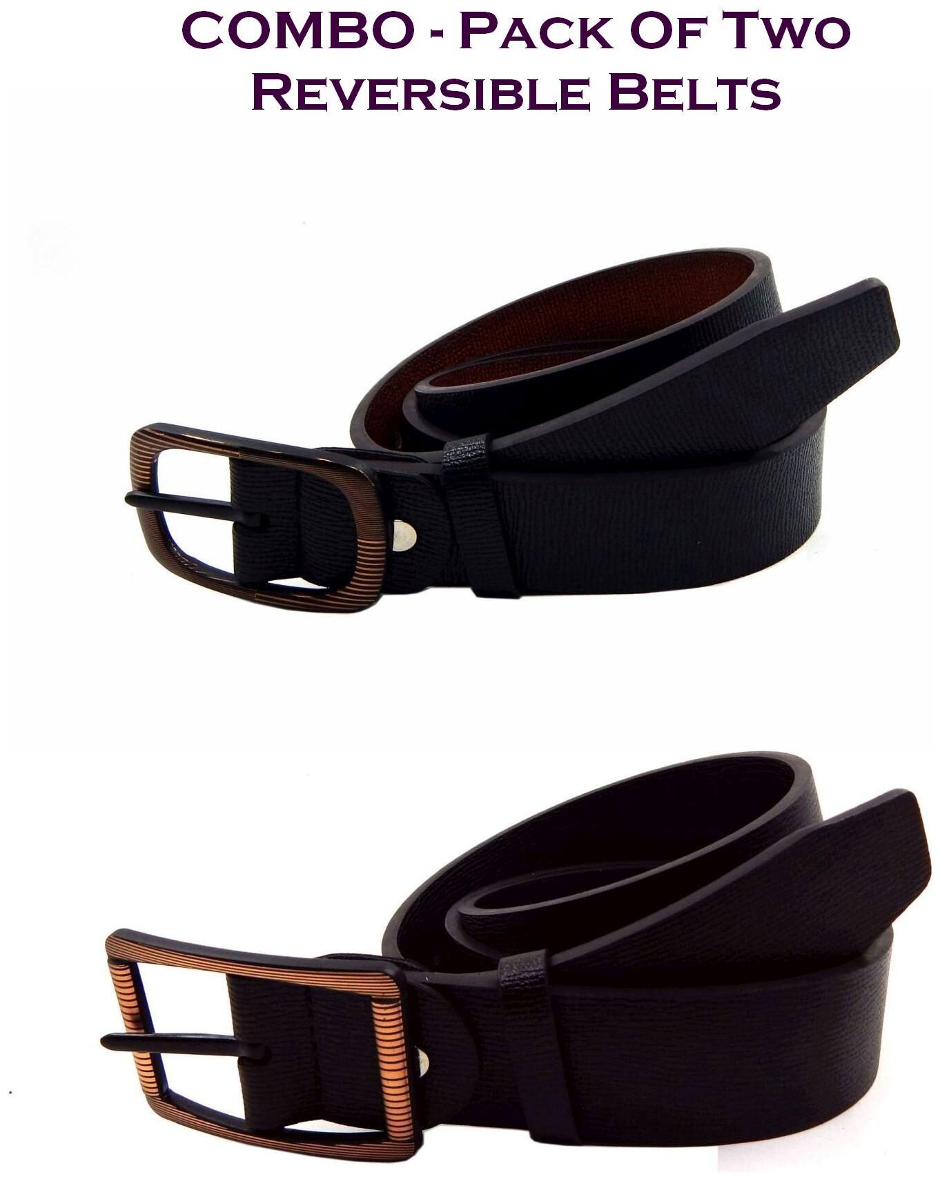 

Els Men Multi Reversible Synthetic leather Belt (Size 36 Pack of 2 )