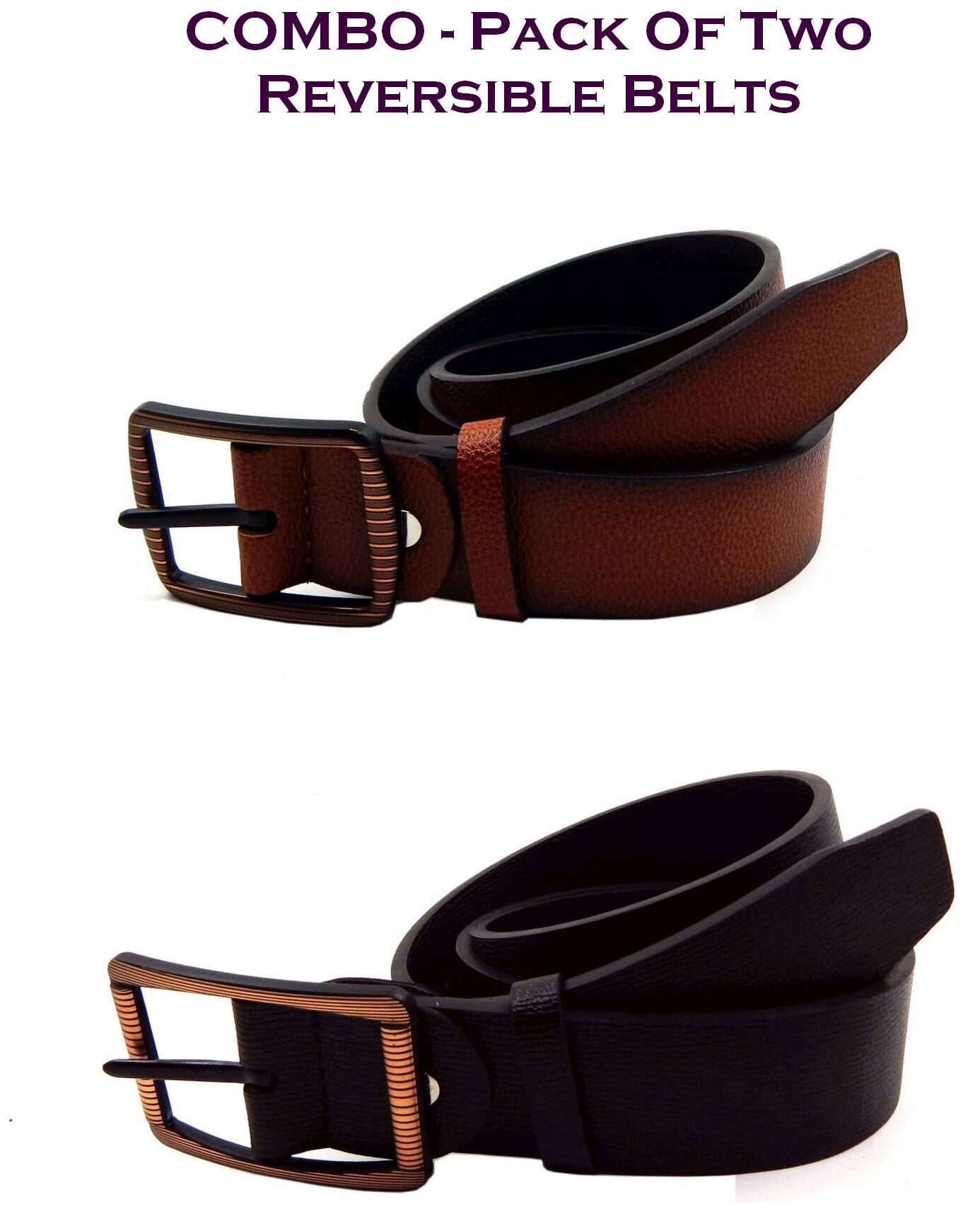 

Els Men Multi Reversible Synthetic leather Belt (Size 40 Pack of 2 )