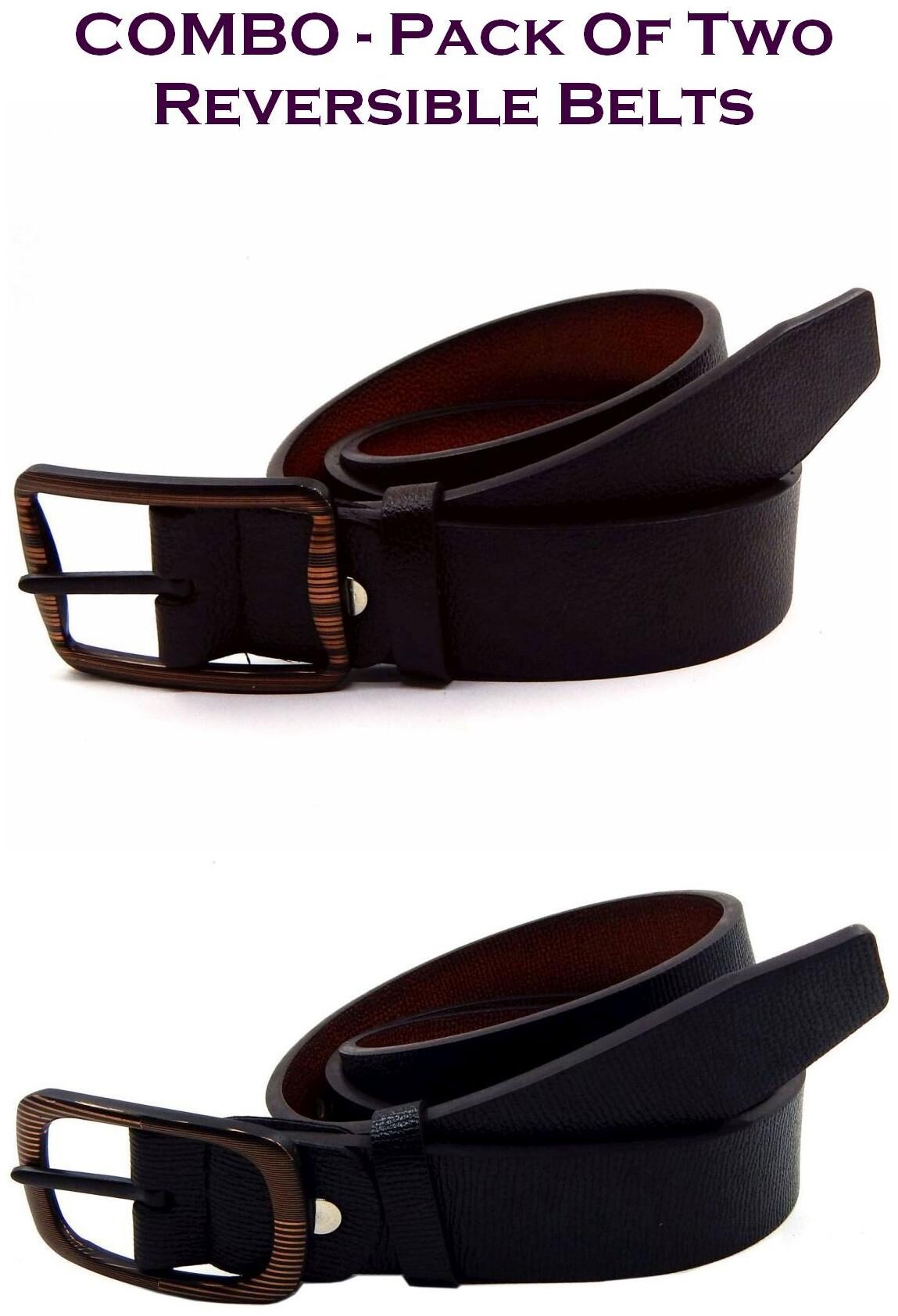 

Els Men Multi Reversible Synthetic leather Belt (Size 36 Pack of 2 )