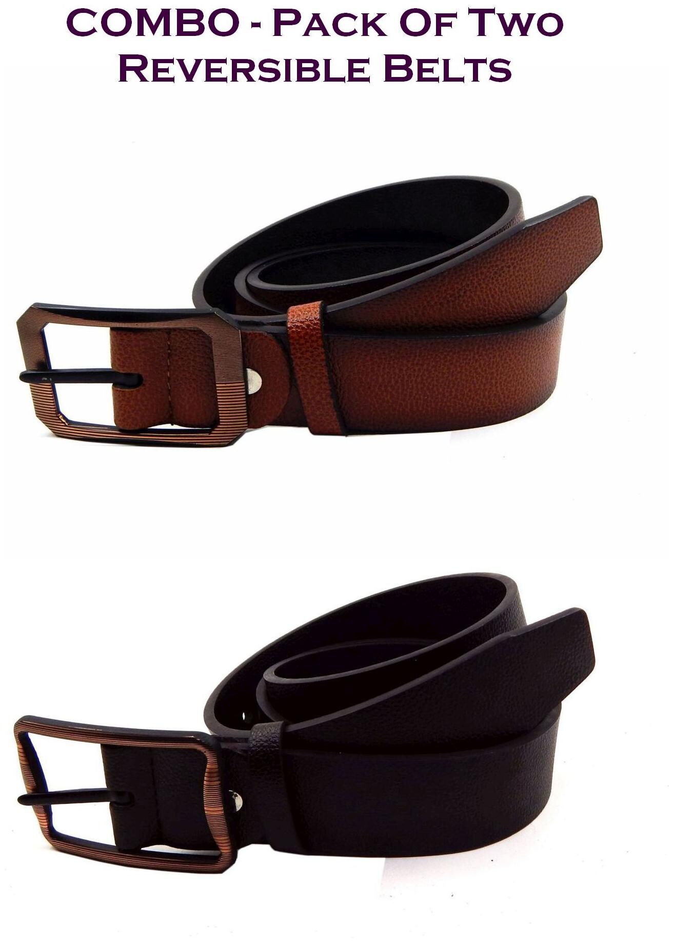 

Els Men Multi Reversible Synthetic leather Belt (Size 38 Pack of 2 )