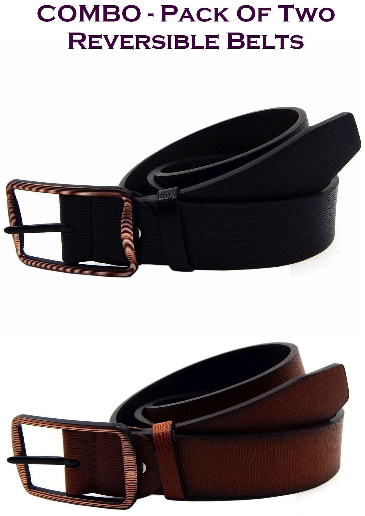 

Els Men Multi Reversible Synthetic leather Belt (Size 36 Pack of 2 )