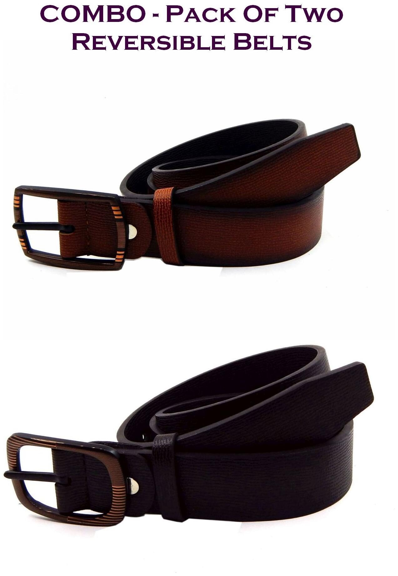 

Els Men Multi Reversible Synthetic leather Belt (Size 40 Pack of 2 )