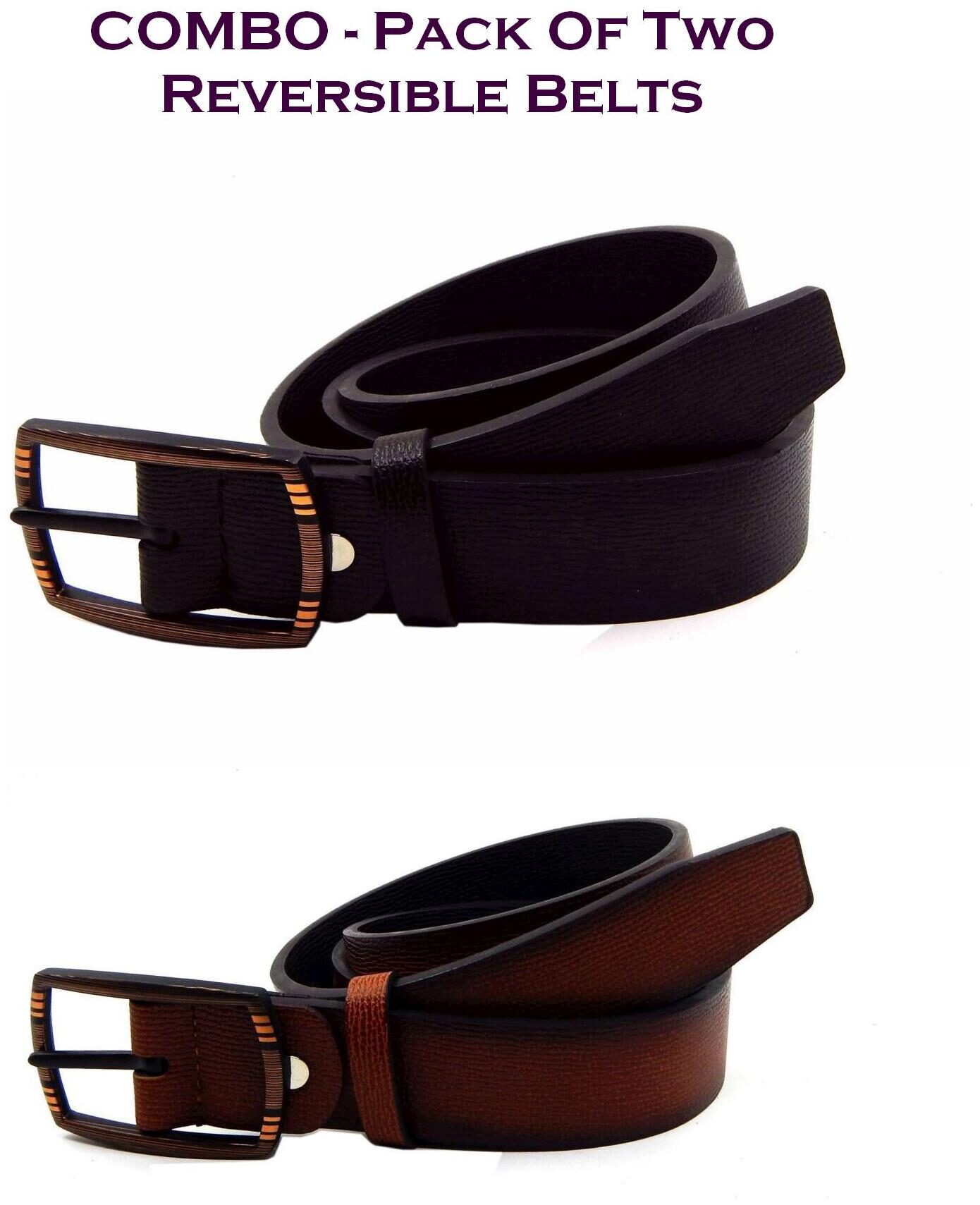 

Els Men Multi Reversible Synthetic leather Belt (Size 36 Pack of 2 )