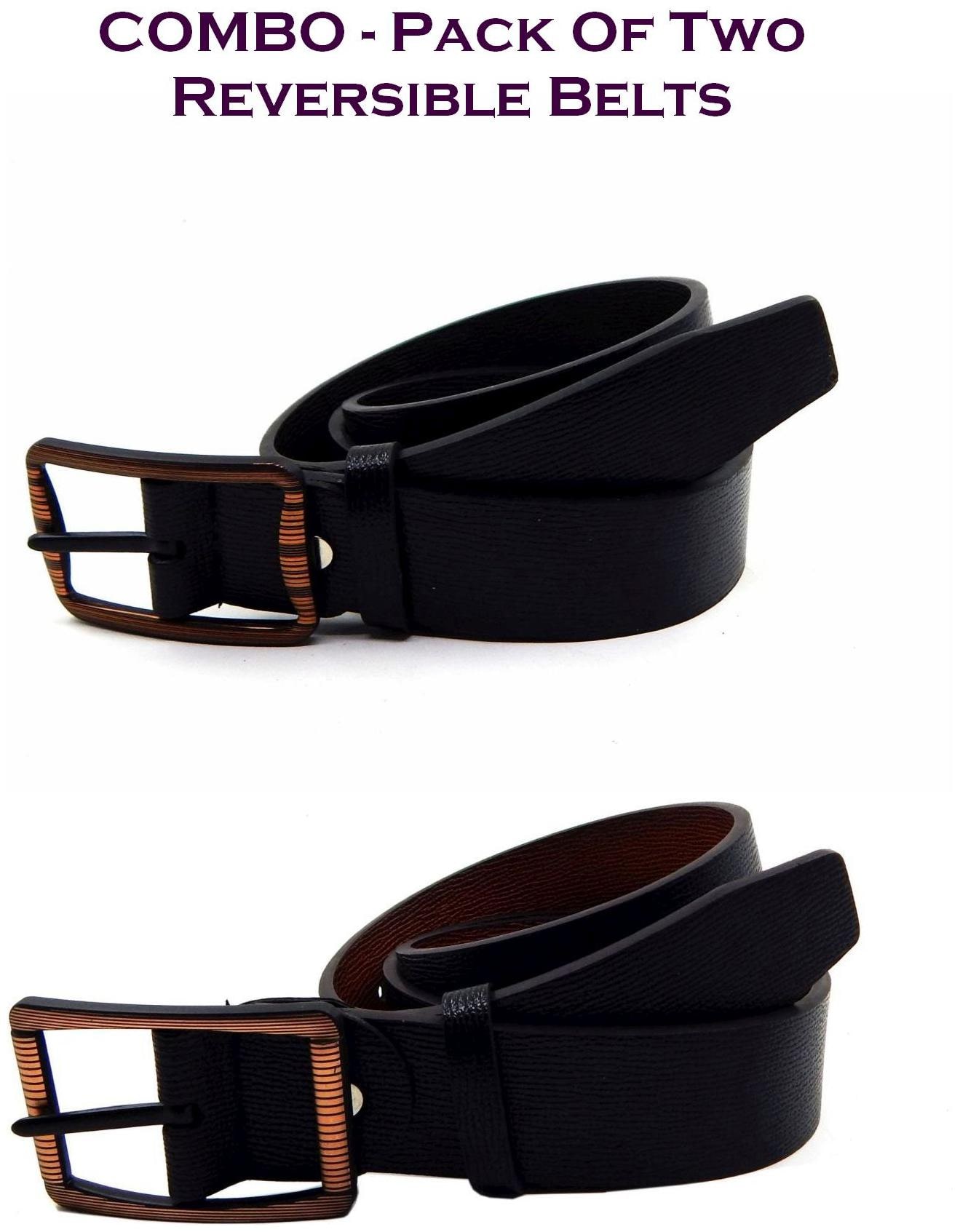 

Els Men Multi Reversible Synthetic leather Belt (Size 40 Pack of 2 )
