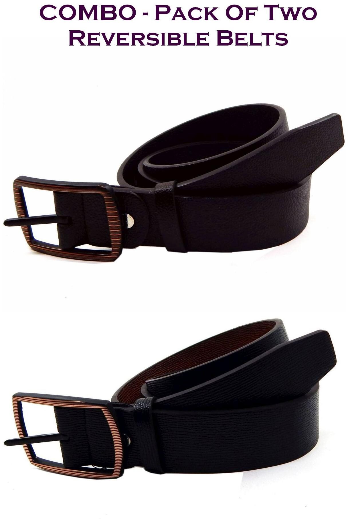

Els Men Multi Reversible Synthetic leather Belt (Size 40 Pack of 2 )