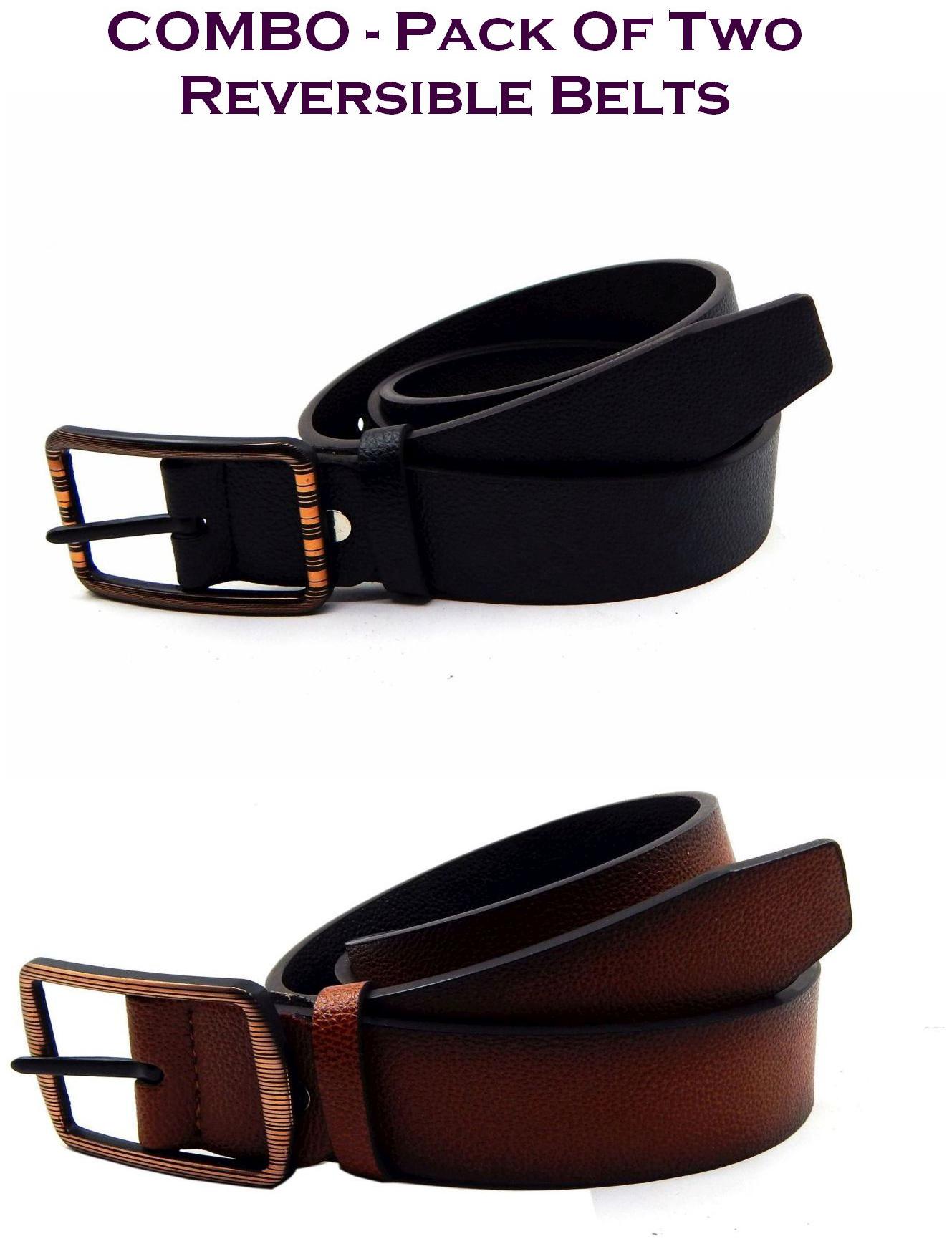 

Els Men Multi Reversible Synthetic leather Belt (Size 36 Pack of 2 )