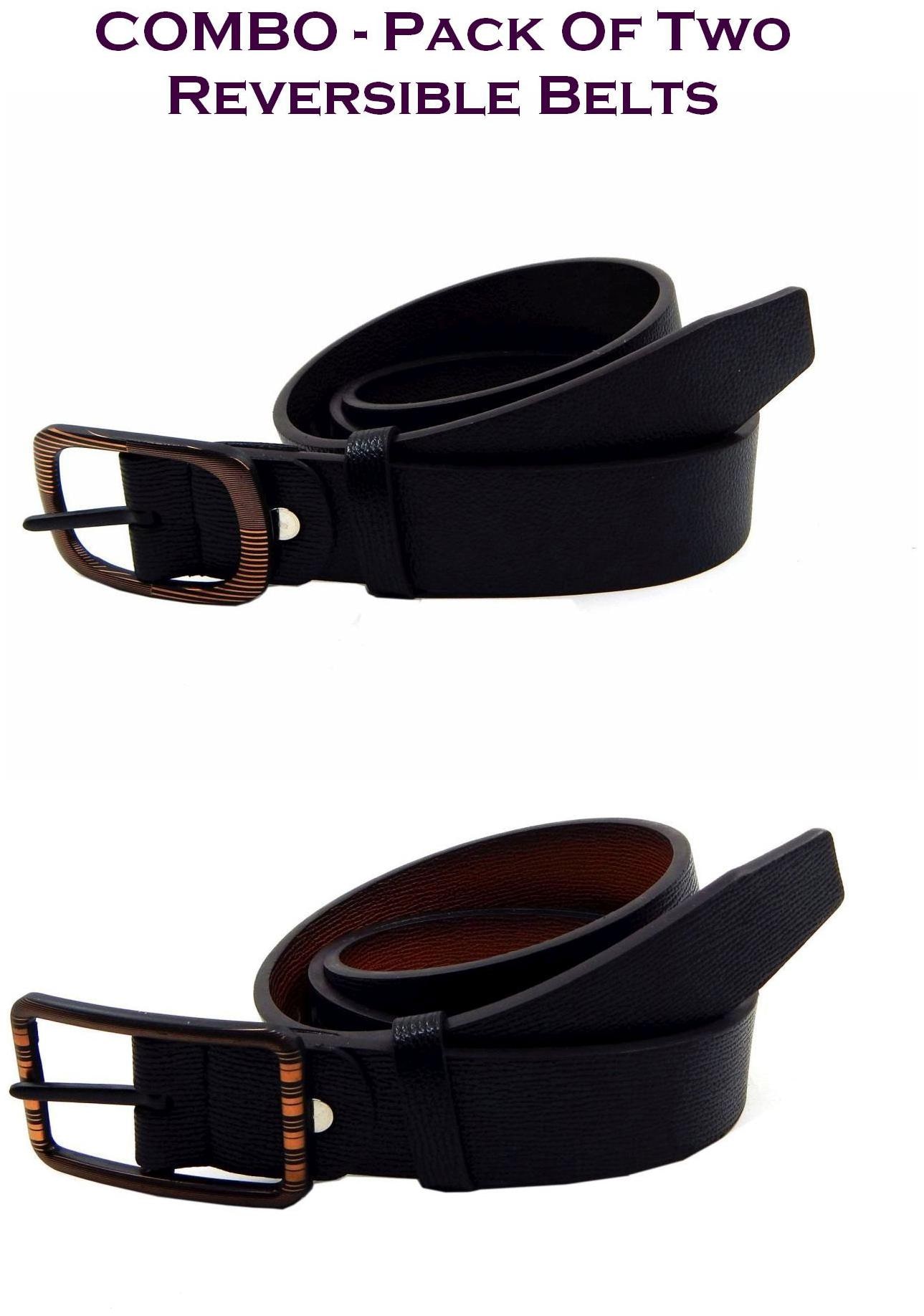 

Els Men Multi Reversible Synthetic leather Belt (Size 34 Pack of 2 )