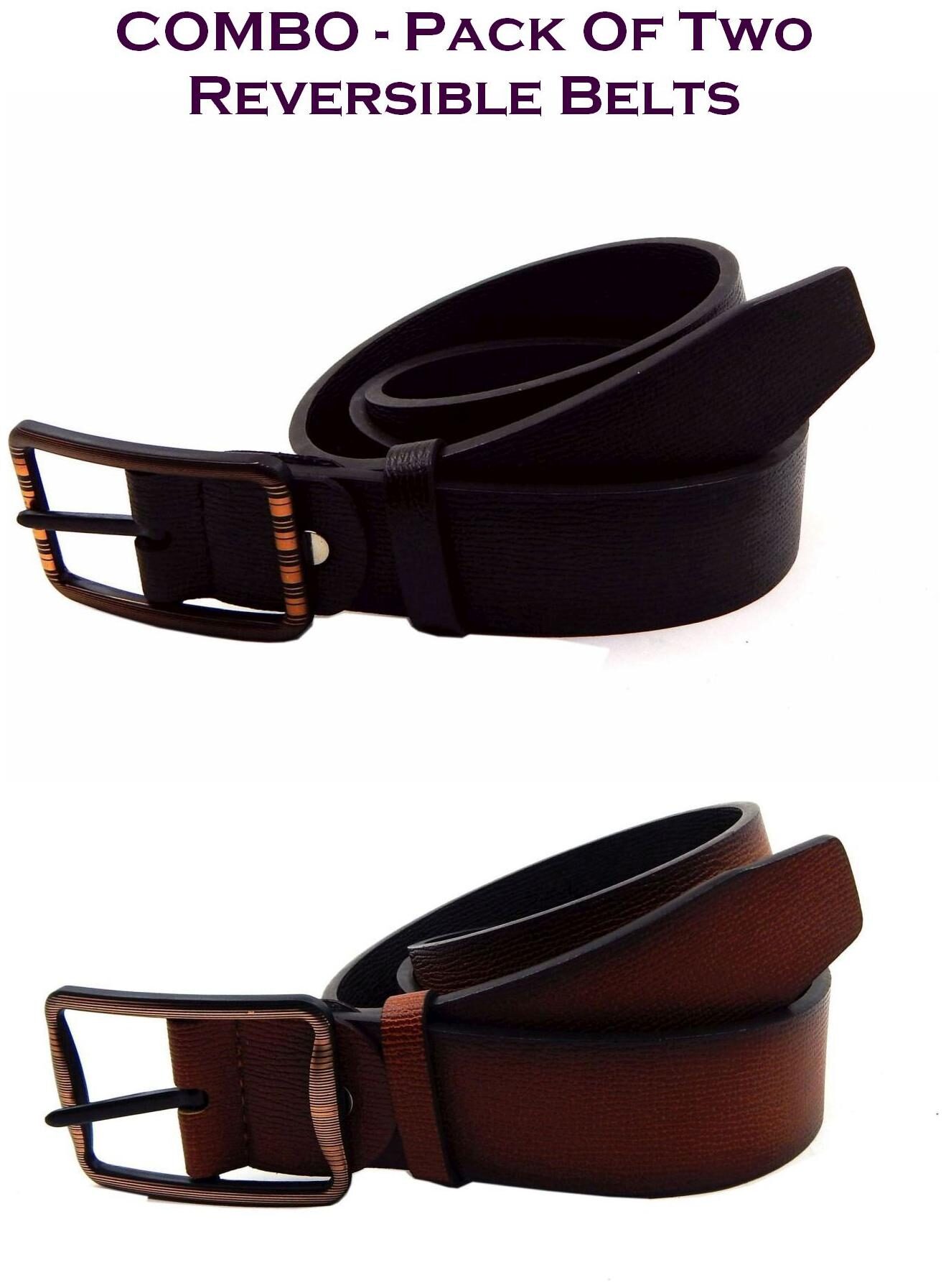 

Els Men Multi Reversible Synthetic leather Belt (Size 38 Pack of 2 )