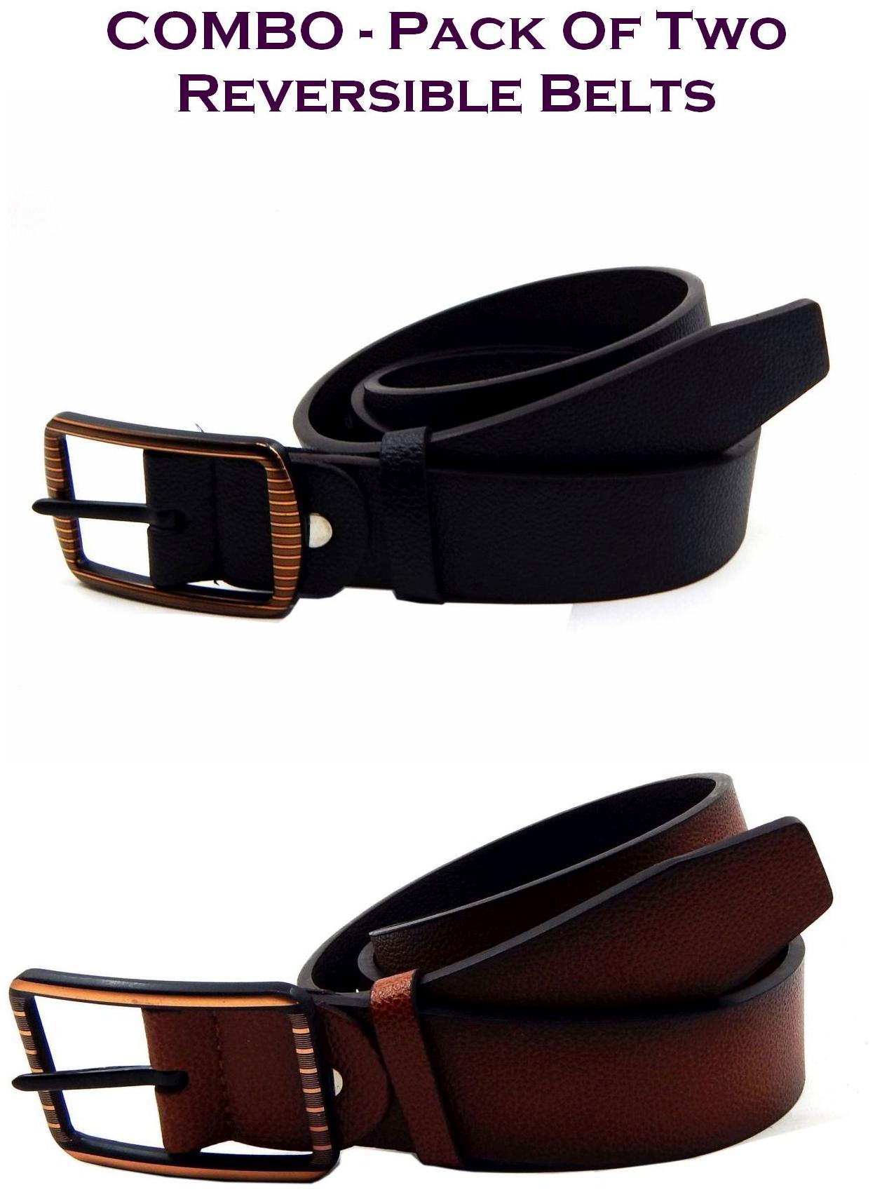 

Els Men Multi Reversible Synthetic leather Belt (Size 40 Pack of 2 )