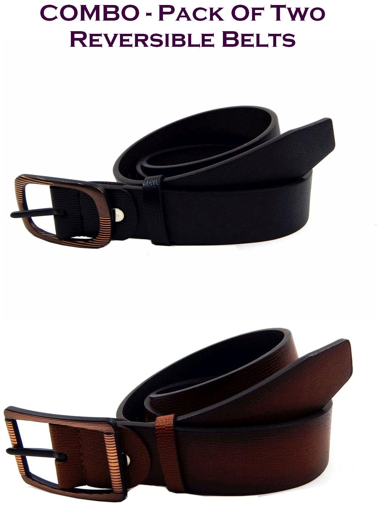 

Els Men Multi Reversible Synthetic leather Belt (Size 40 Pack of 2 )