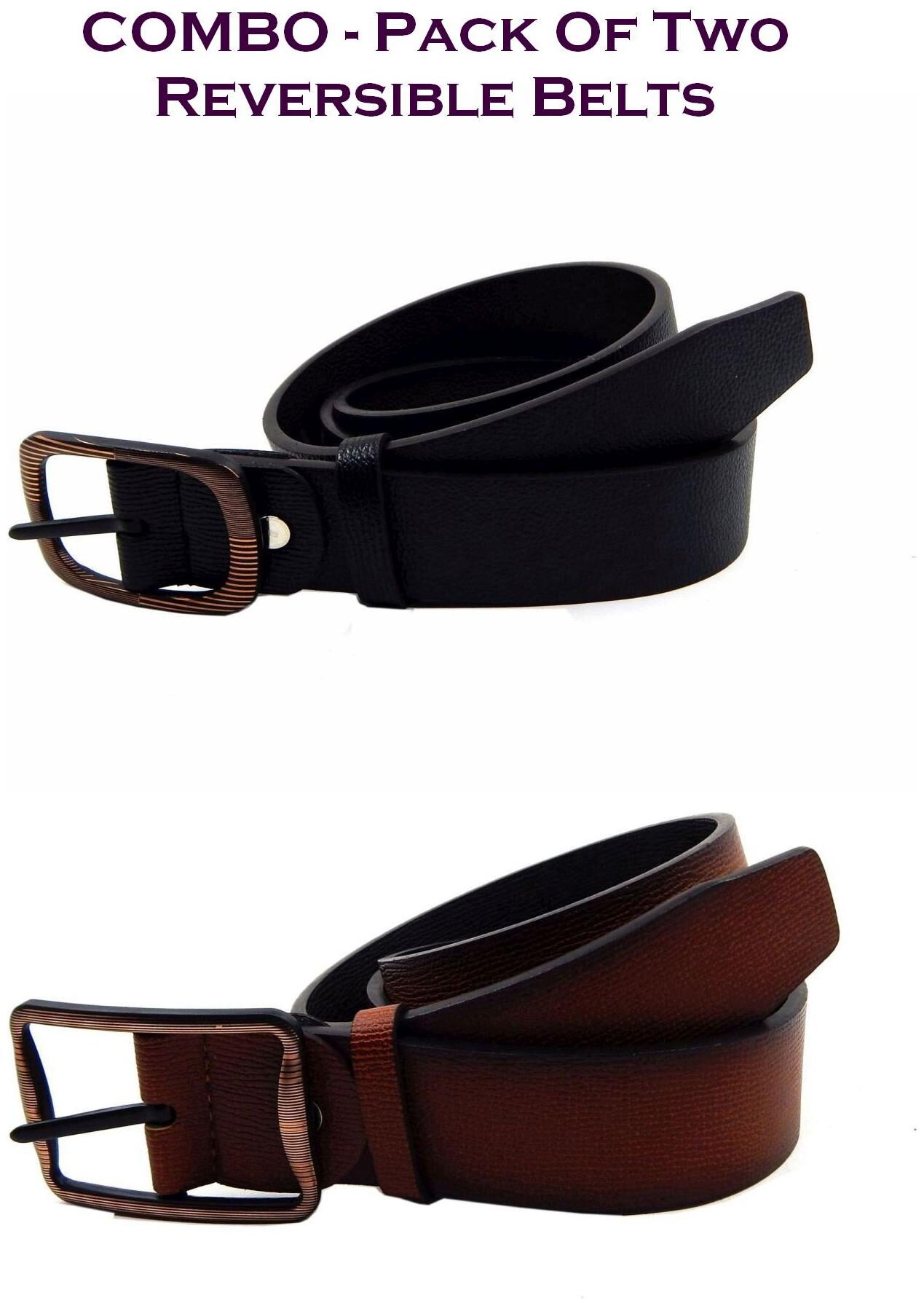 

Els Men Multi Reversible Synthetic leather Belt (Size 36 Pack of 2 )
