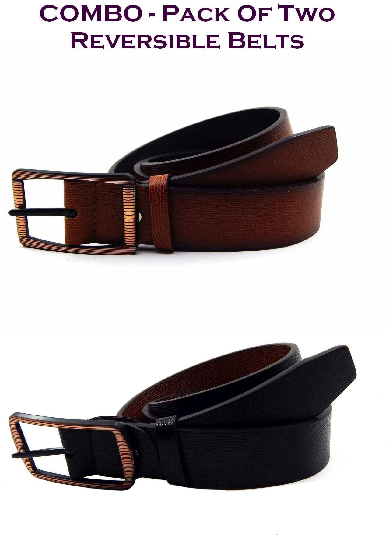 

Els Men Multi Reversible Synthetic leather Belt (Size 40 Pack of 2 )