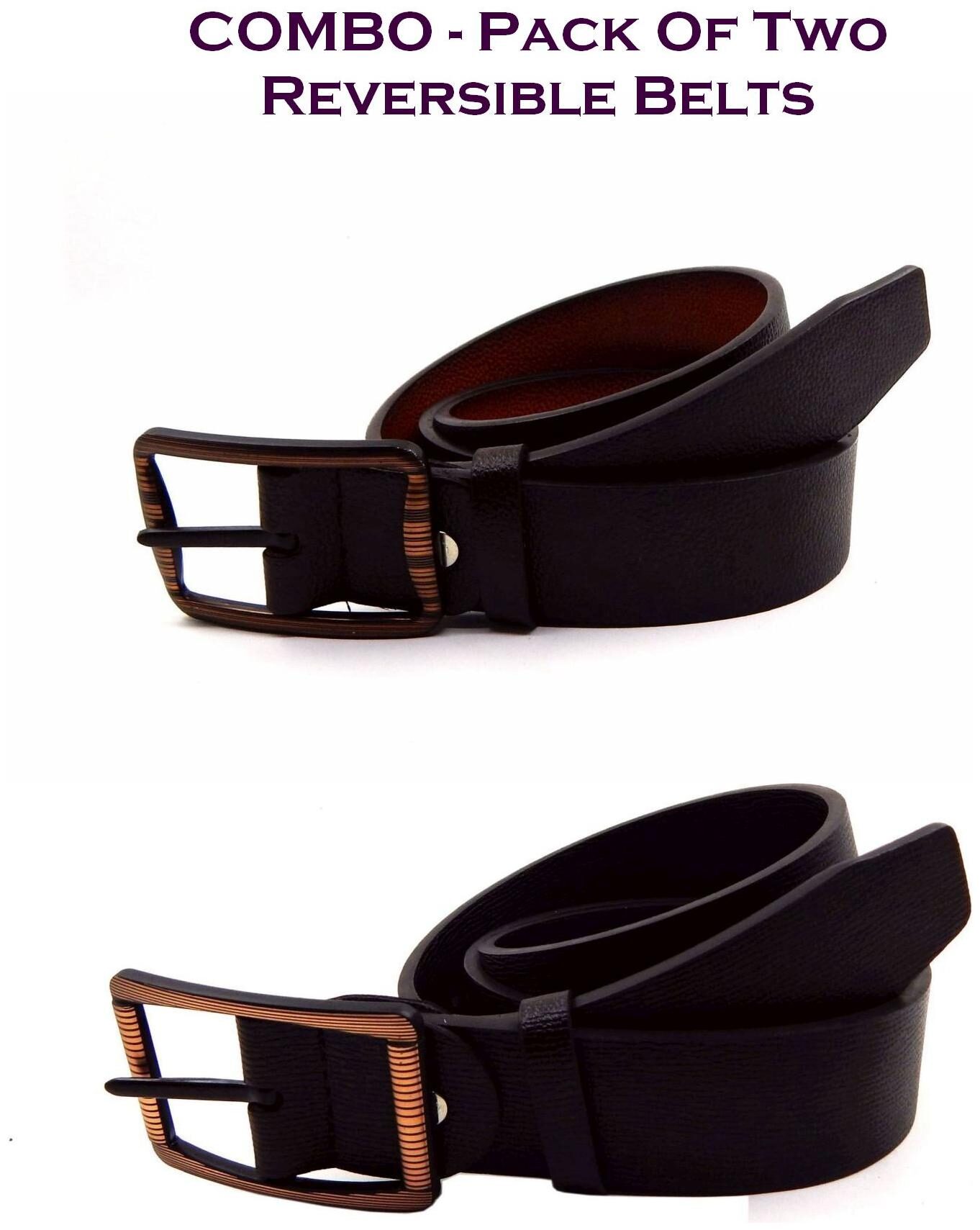 

Els Men Multi Reversible Synthetic leather Belt (Size 36 Pack of 2 )