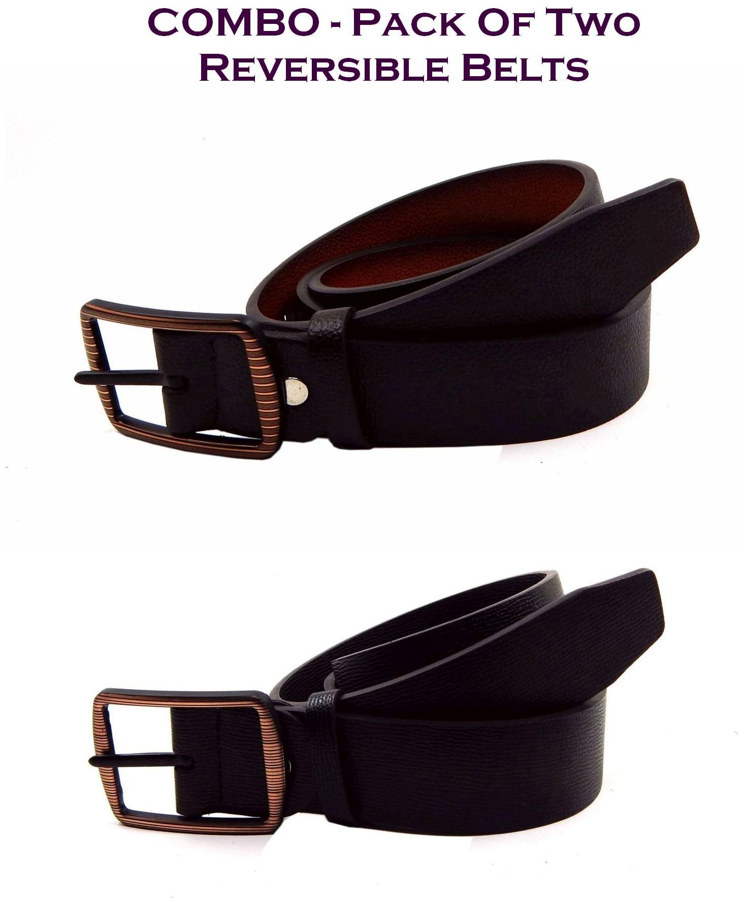 

Els Men Multi Reversible Synthetic leather Belt (Size 36 Pack of 2 )