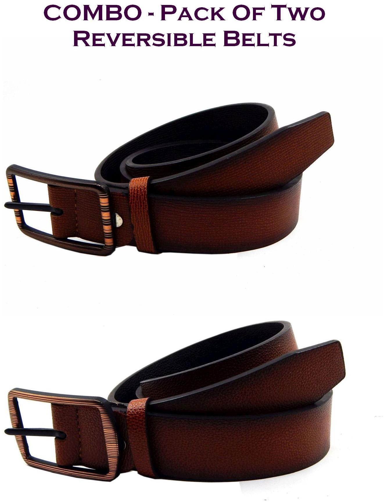 

Els Men Multi Reversible Synthetic leather Belt (Size 40 Pack of 2 )