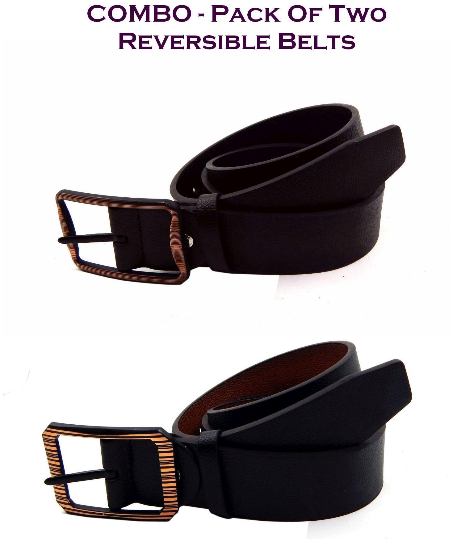 

Els Men Multi Reversible Synthetic leather Belt (Size 38 Pack of 2 )