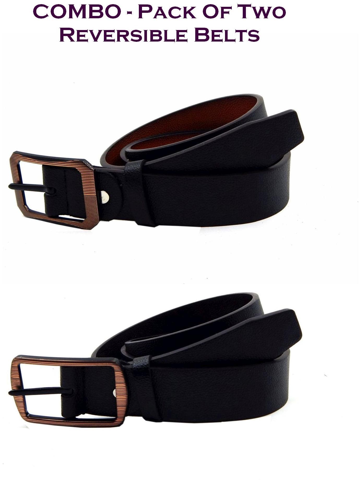 

Els Men Multi Reversible Synthetic leather Belt (Size 34 Pack of 2 )